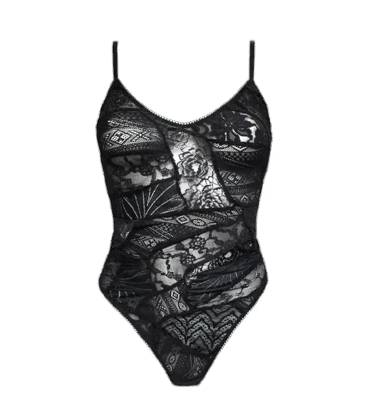 Bouquet Lace Patchwork Bodysuit sold by Ivalo.com
