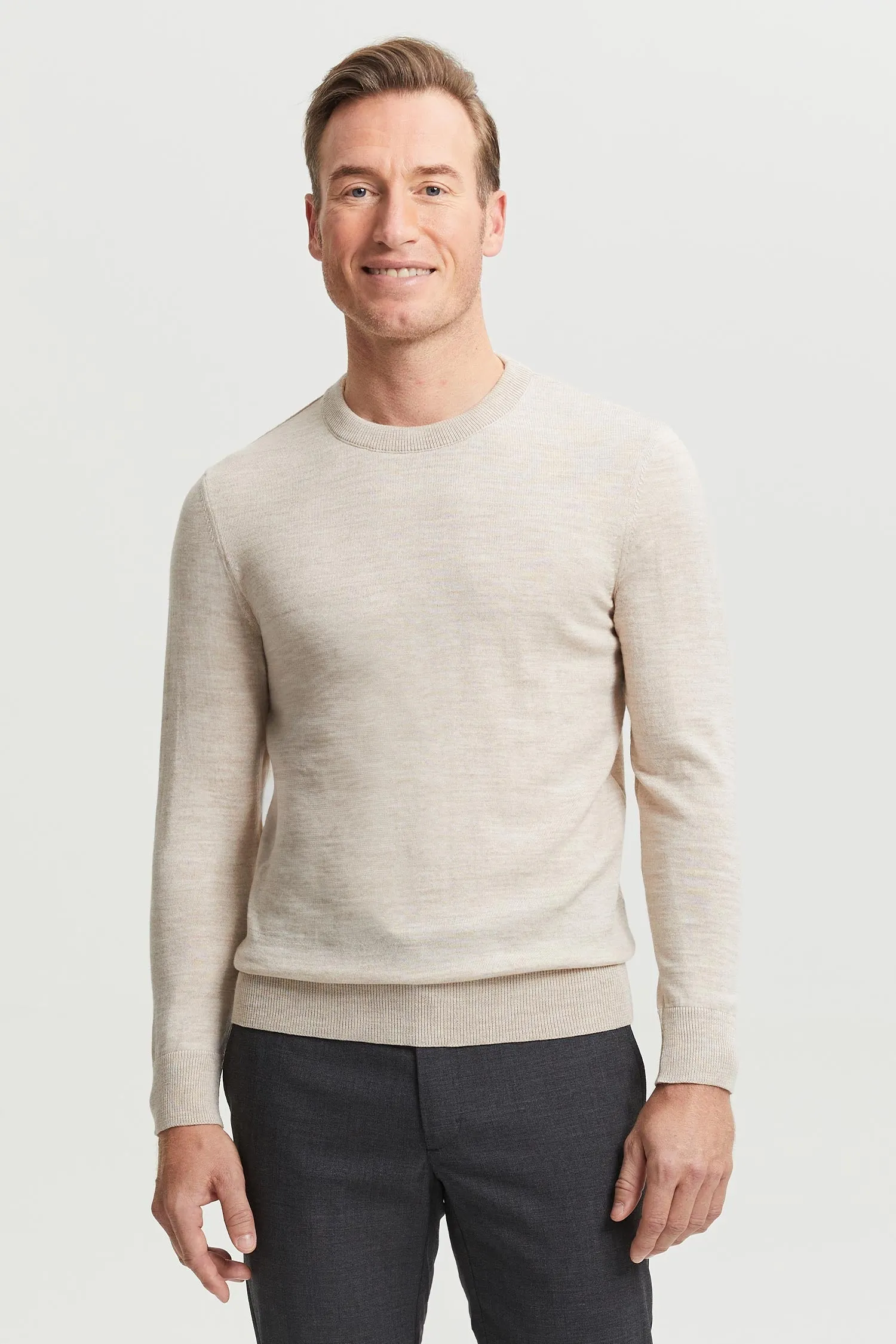 Daniel Extra Fine Merino Wool Pullover Putty sold by Ivalo.com