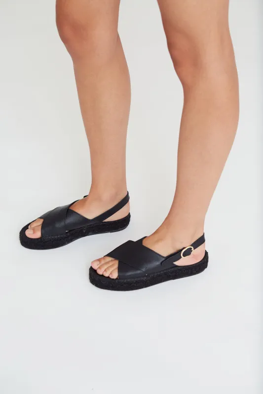 Crossed Sandal Total Black sold by Ivalo.com