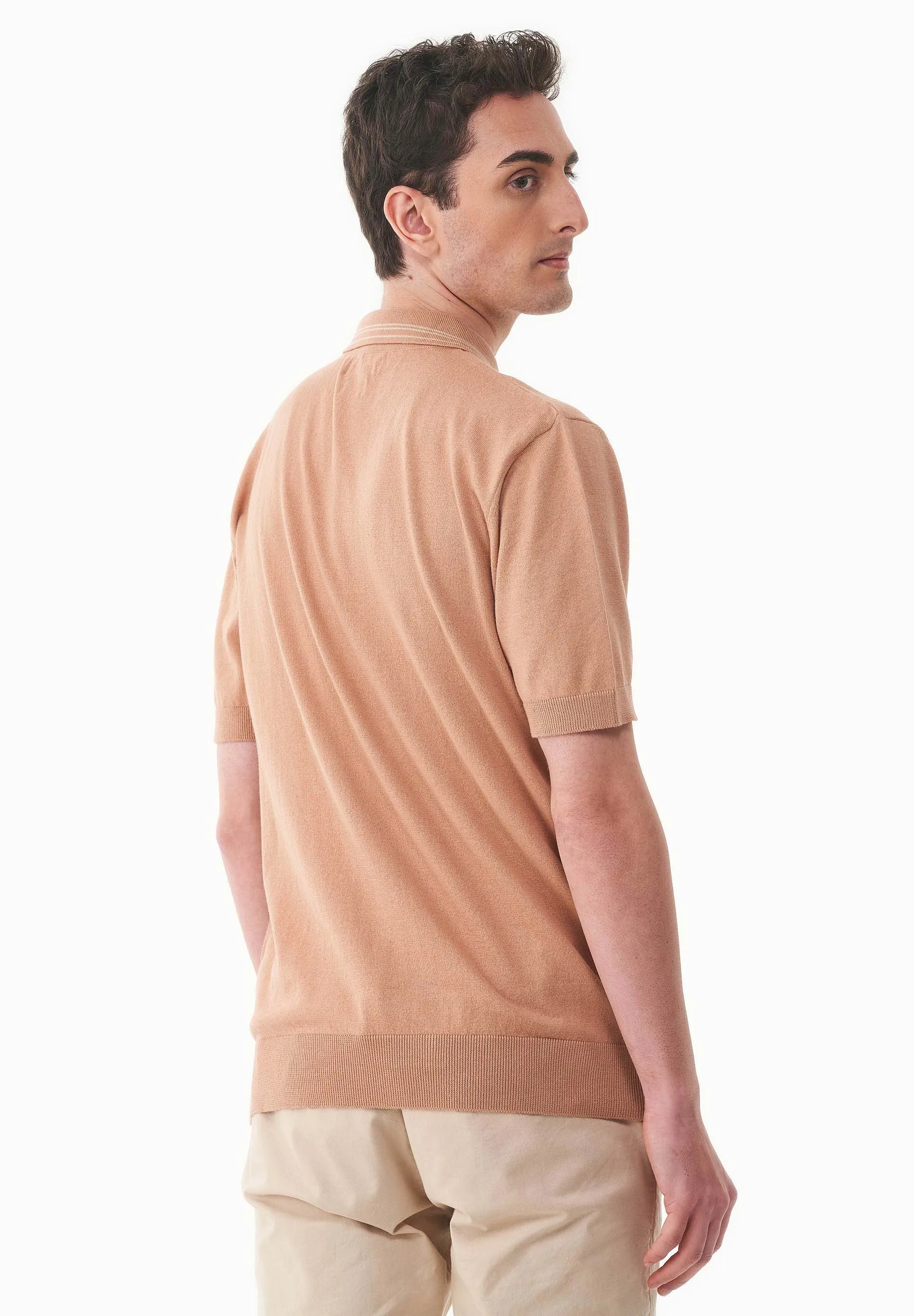 Men's Knit Polo Shirt Tan sold by Ivalo.com product image thumbnail 2