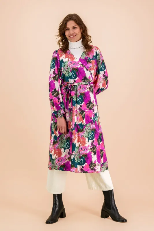 Wrap Midi Dress Aquarelle made by Ivalo.com
