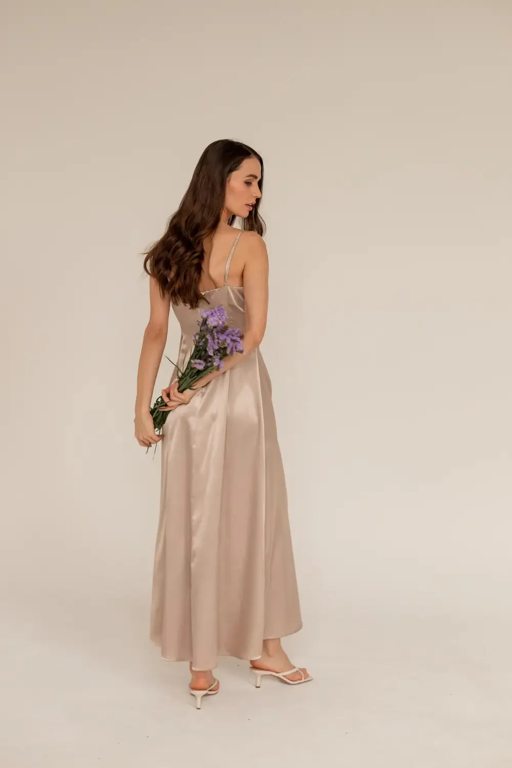 Marlena Satin Dress Champagne sold by Ivalo.com product image thumbnail 2