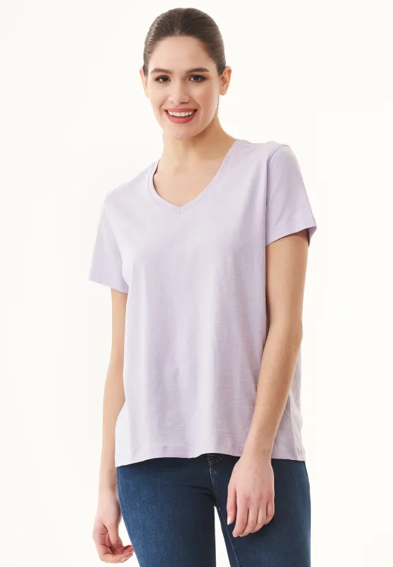 Women's Basic V-Neck T-Shirt Soft Lilac sold by Ivalo.com