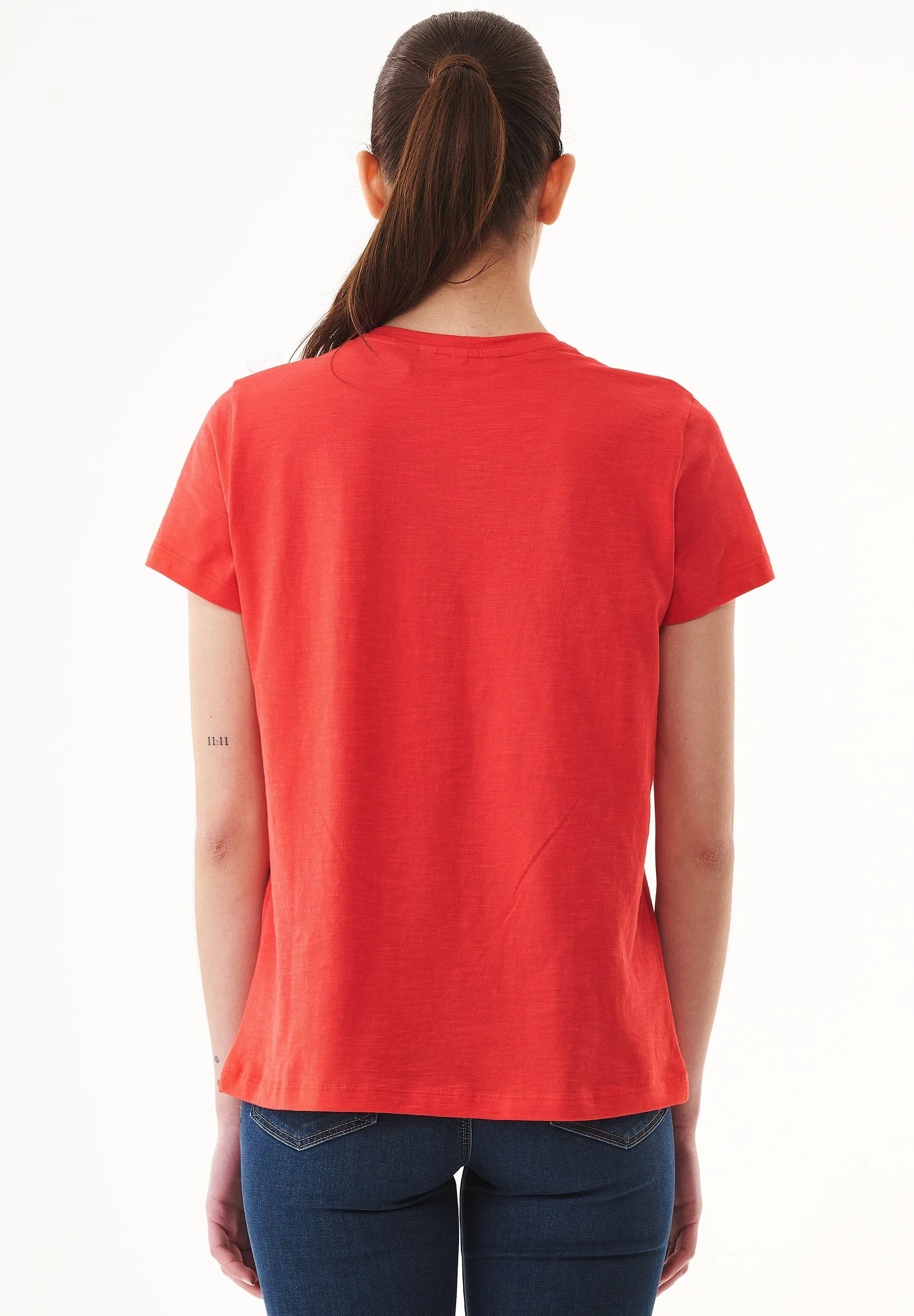Women's Basic V-Neck T-Shirt Dusty Red sold by Ivalo.com product image thumbnail 2