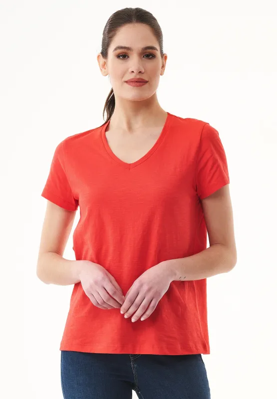 Women's Basic V-Neck T-Shirt Dusty Red sold by Ivalo.com