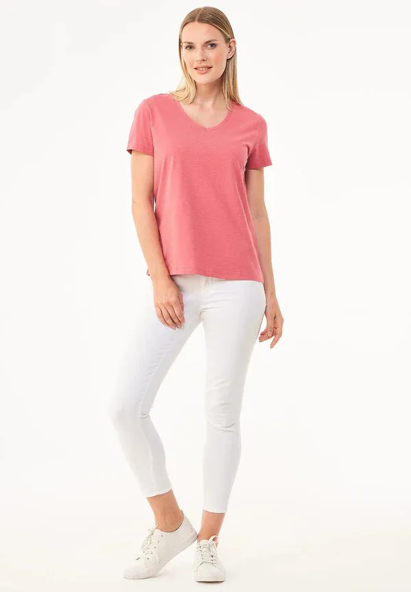 Women's Basic V-Neck T-Shirt Desert Rose sold by Ivalo.com product image thumbnail 4