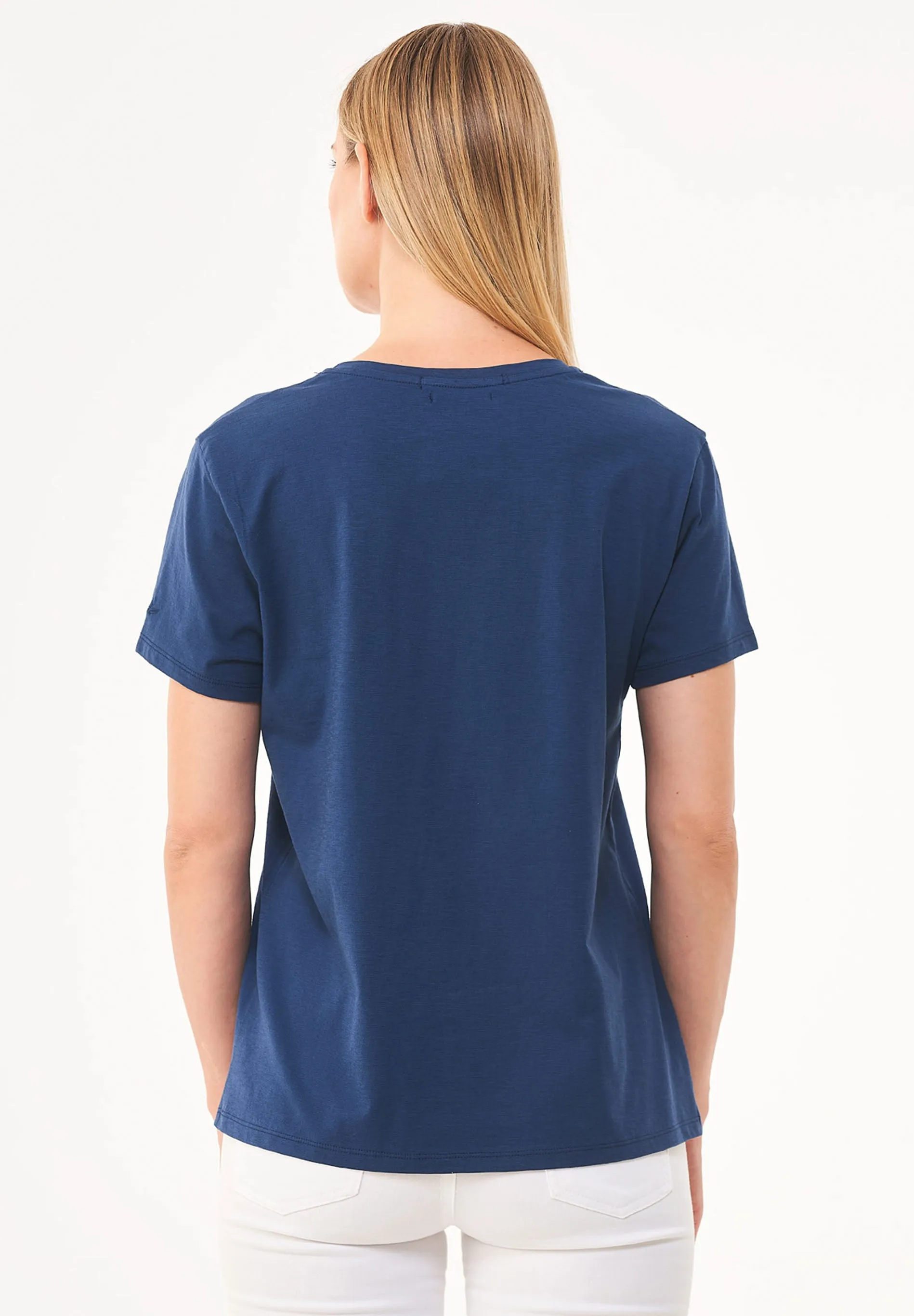Women's Basic V-Neck T-Shirt Navy sold by Ivalo.com product image thumbnail 2
