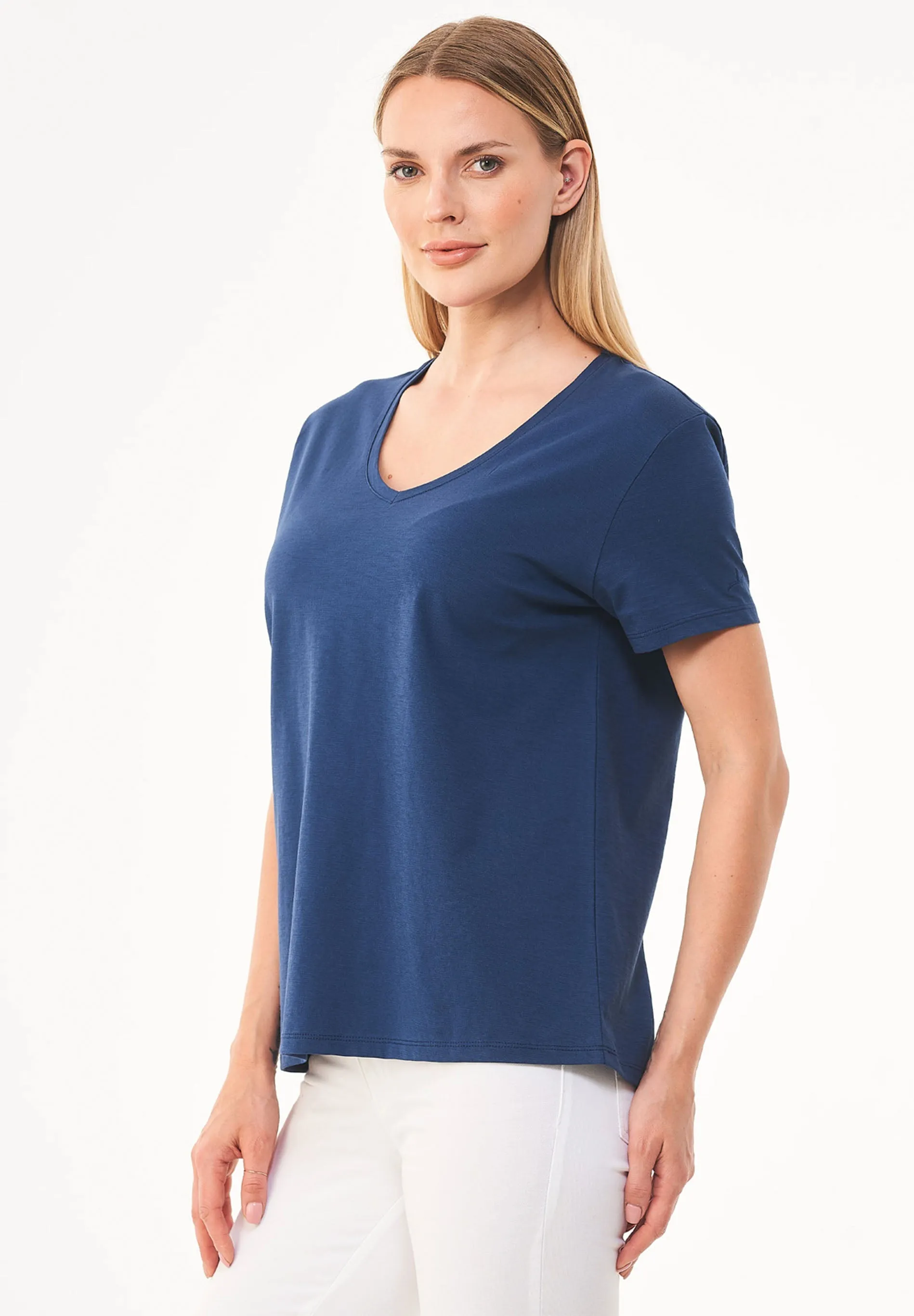 Women's Basic V-Neck T-Shirt Navy sold by Ivalo.com product image thumbnail 4