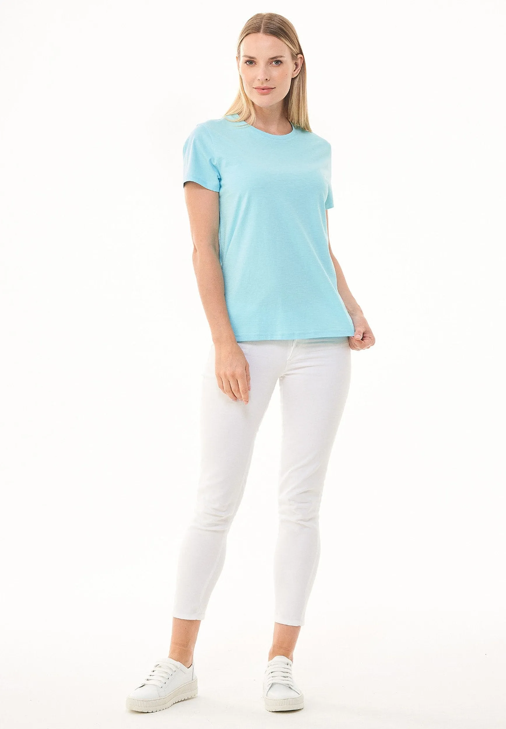Women's Basic Round Neck T-Shirt Mint sold by Ivalo.com product image thumbnail 3