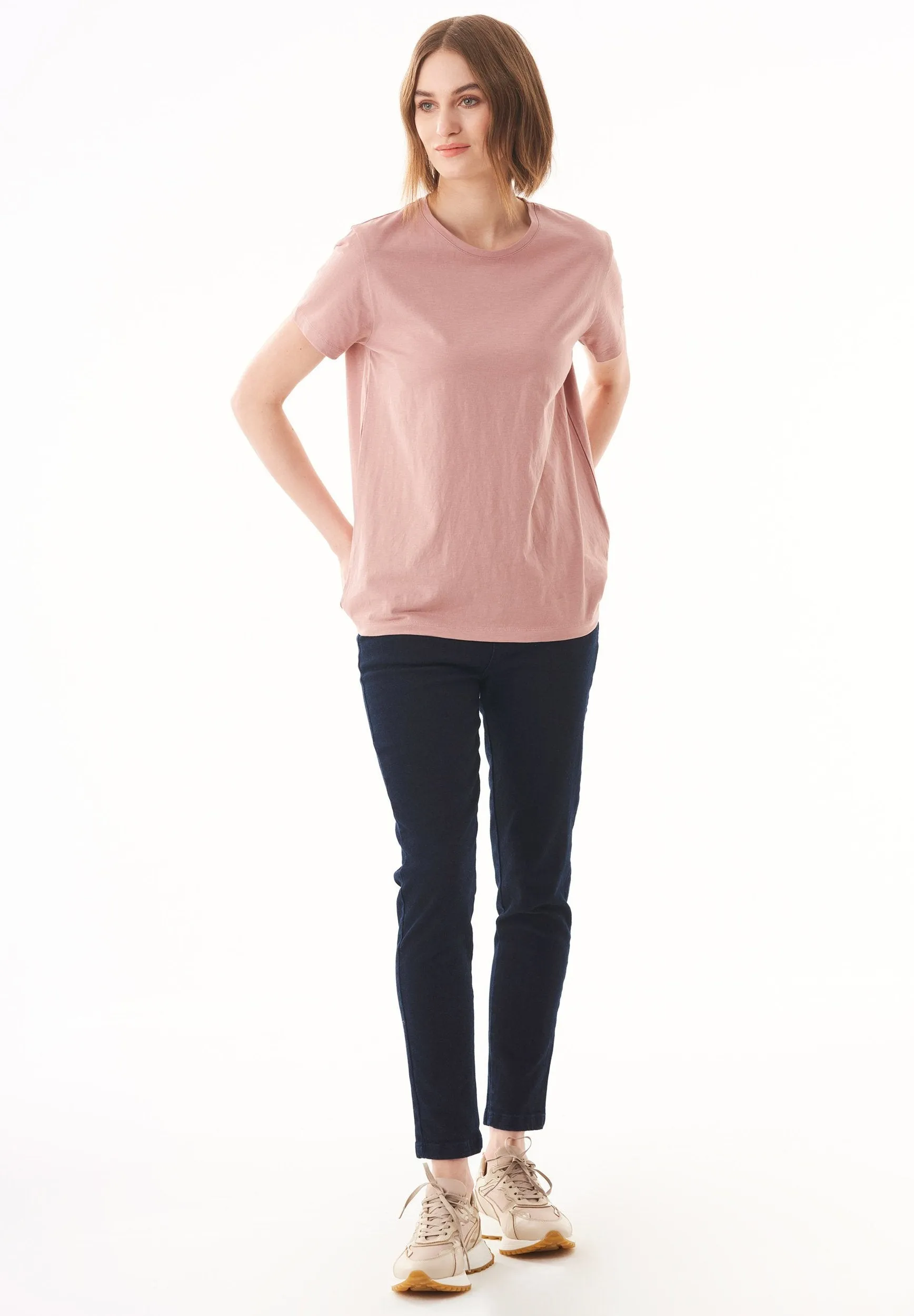 Women's Basic Round Neck T-Shirt Misty Rose sold by Ivalo.com product image thumbnail 3