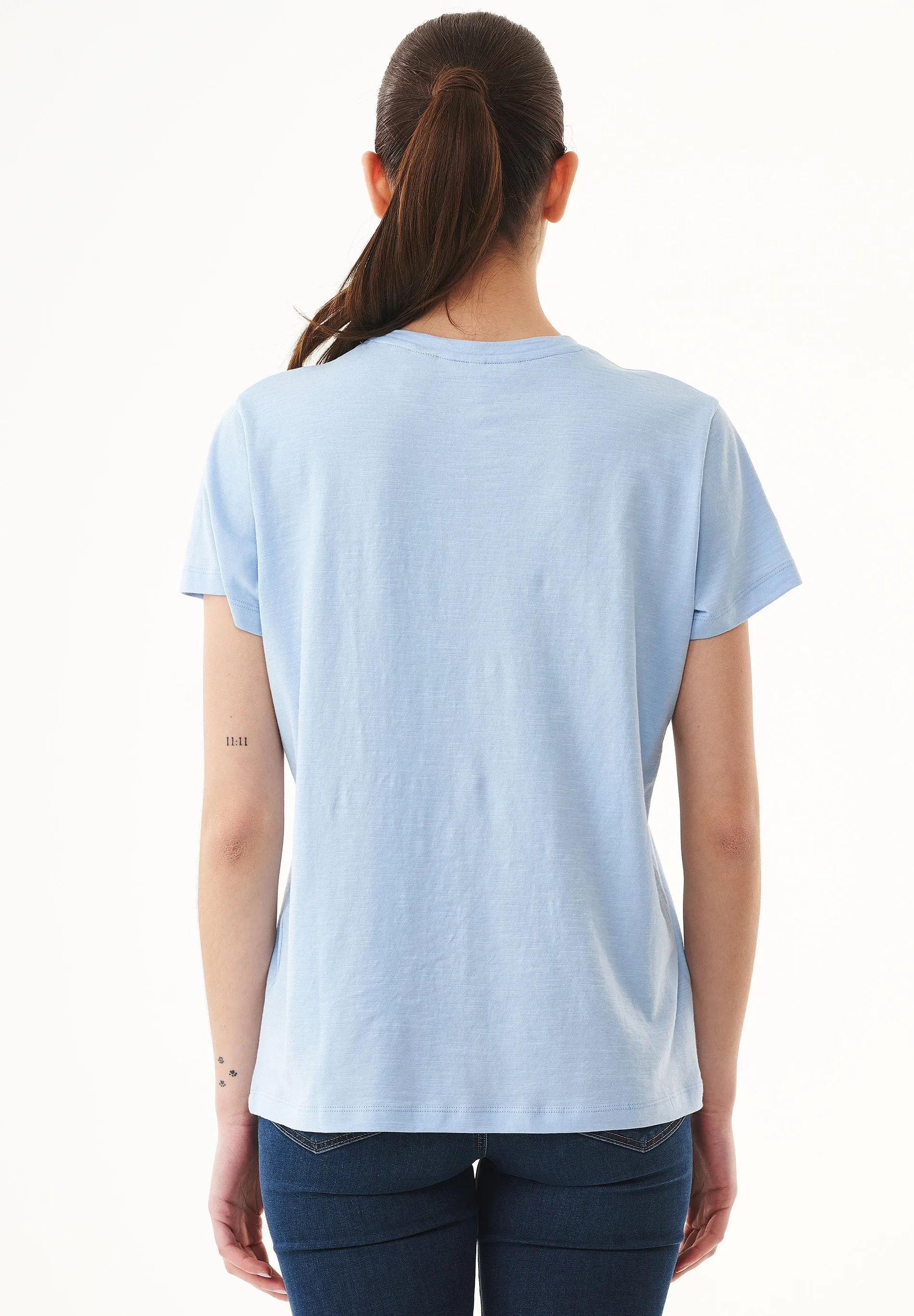 Women's Basic Round Neck T-Shirt Powder Blue sold by Ivalo.com product image thumbnail 2