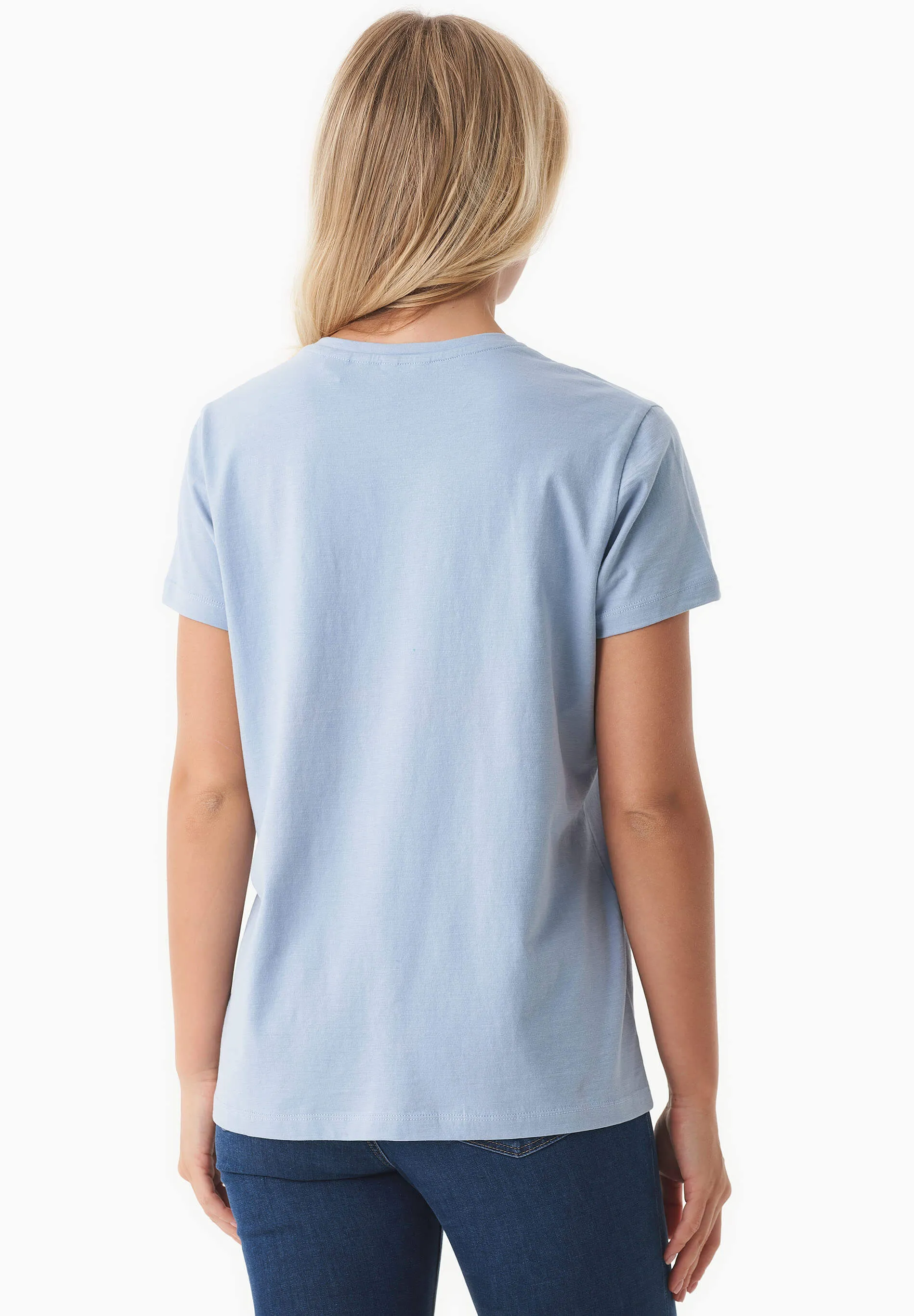 Women's Basic Round Neck T-Shirt Ice Blue sold by Ivalo.com product image thumbnail 2