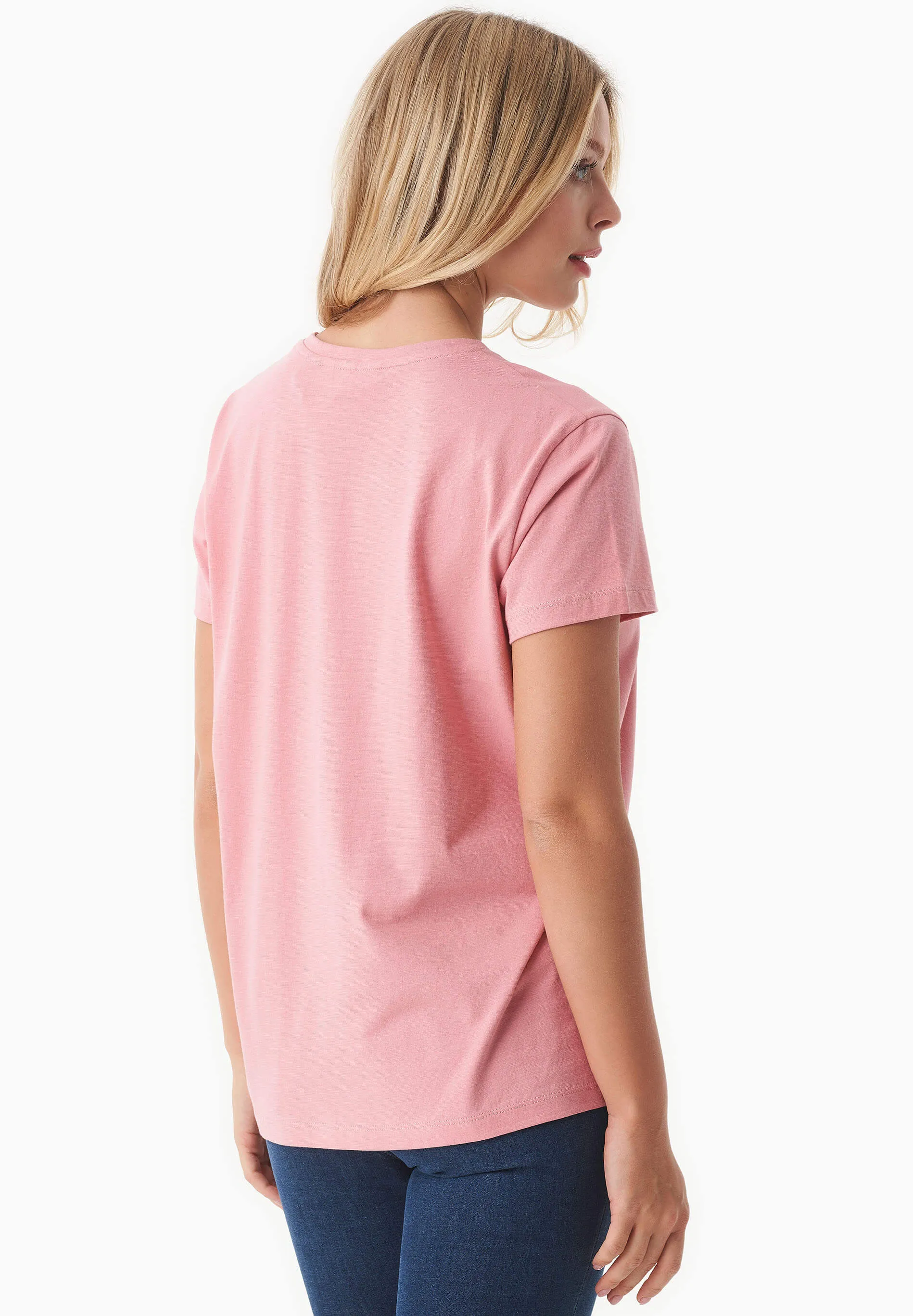 Women's Basic Round Neck T-Shirt Flamingo Pink sold by Ivalo.com product image thumbnail 2