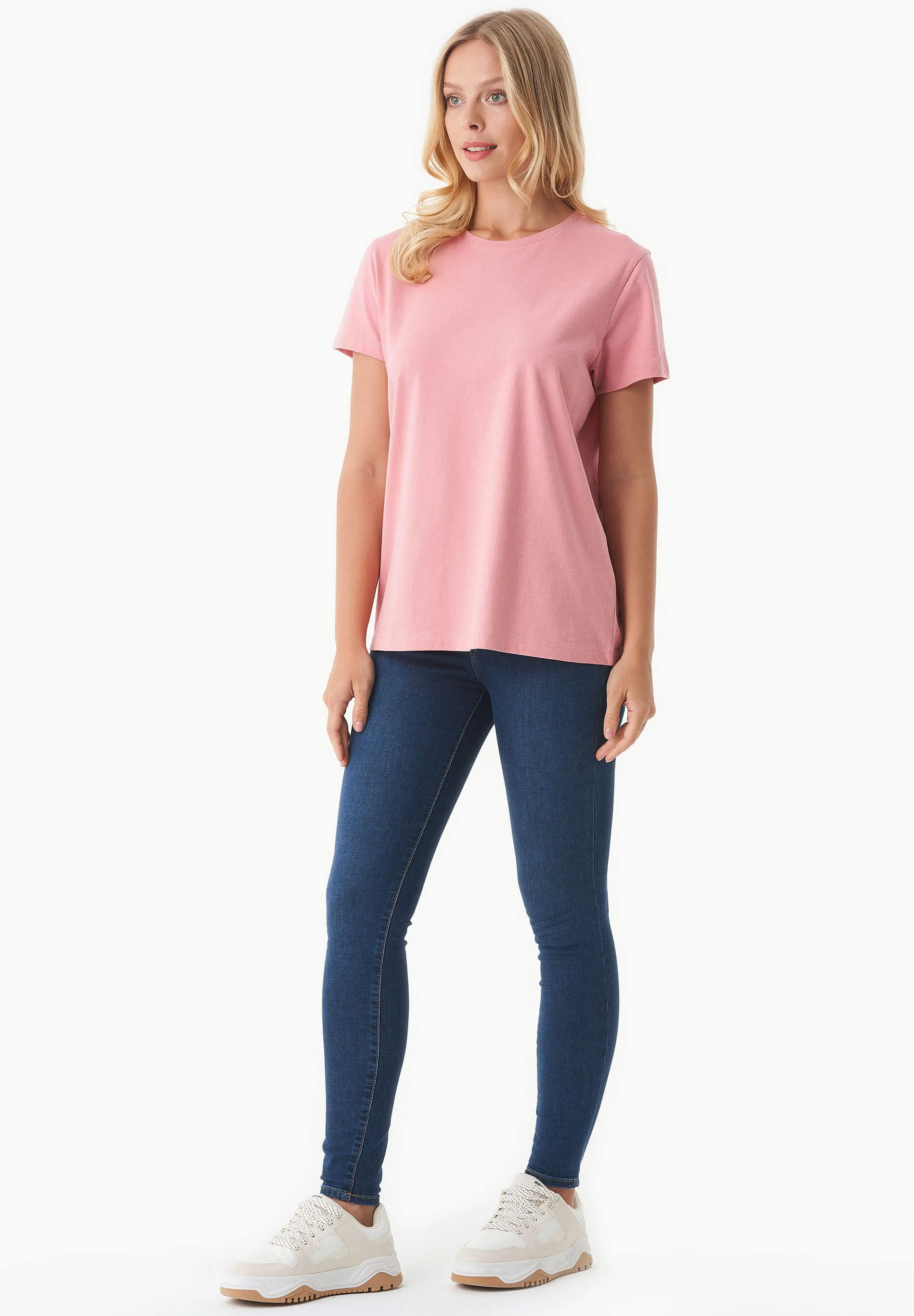 Women's Basic Round Neck T-Shirt Flamingo Pink sold by Ivalo.com product image thumbnail 5