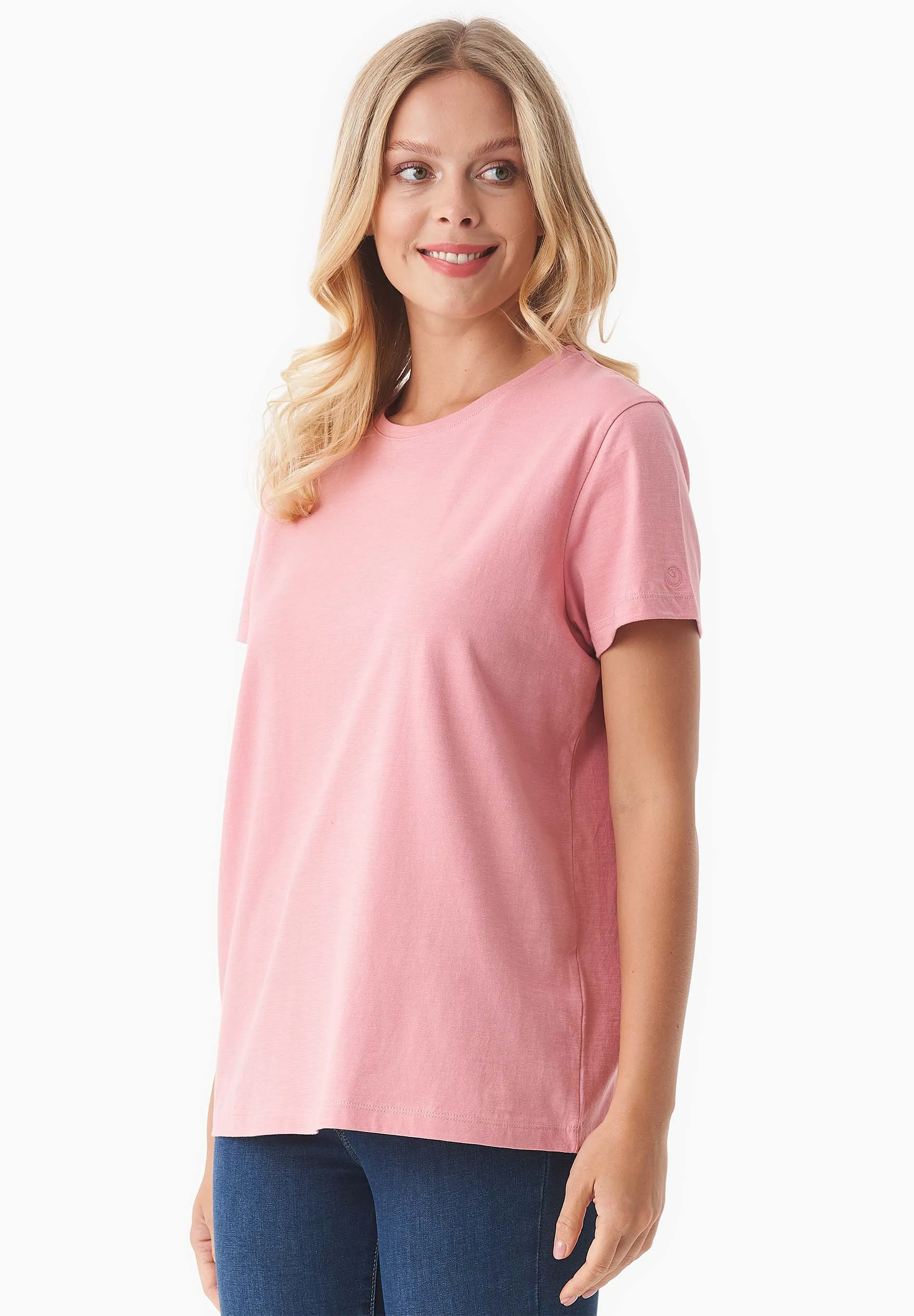 Women's Basic Round Neck T-Shirt Flamingo Pink sold by Ivalo.com product image thumbnail 4