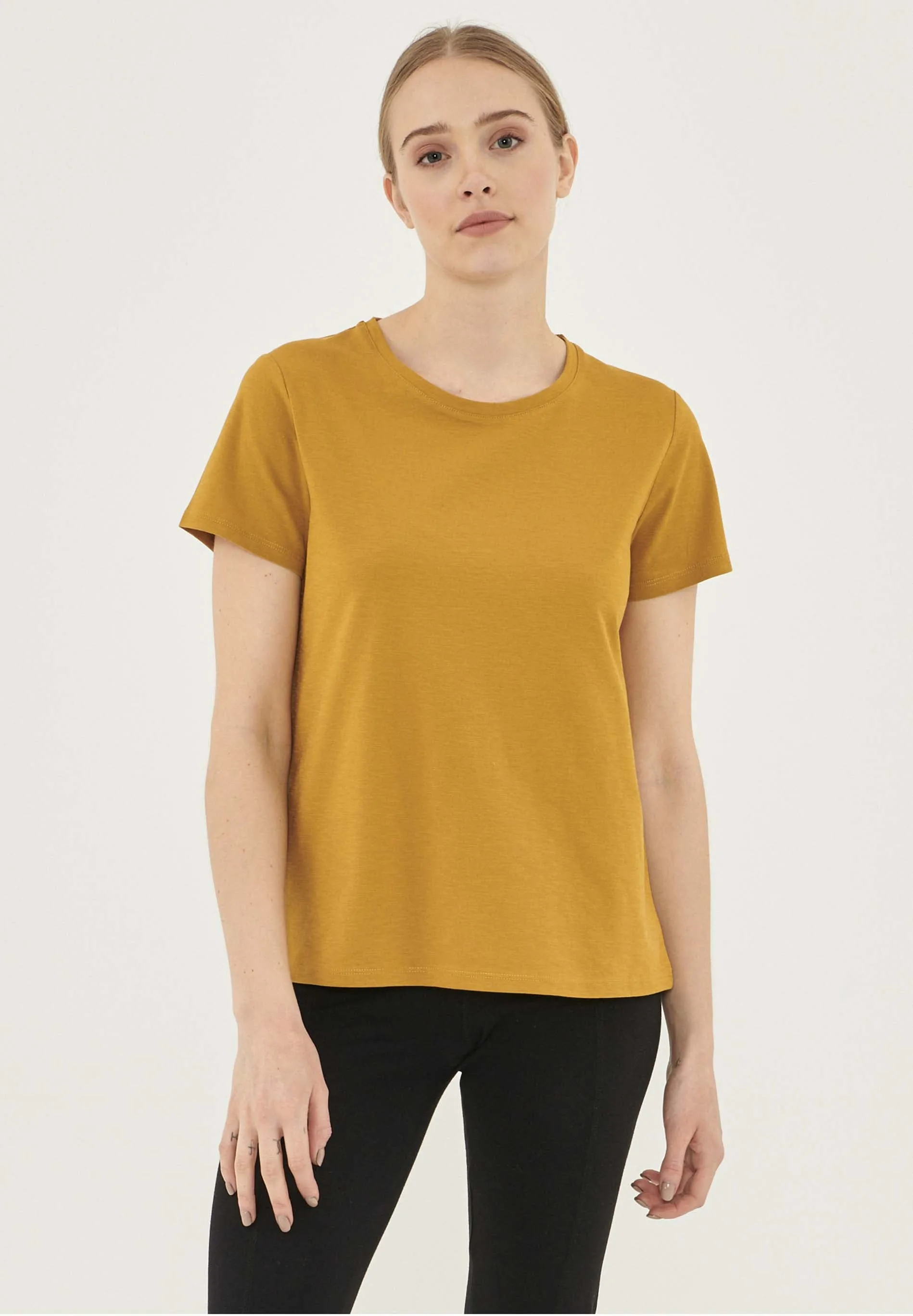 Women's Basic Round Neck T-Shirt Tobacco sold by Ivalo.com