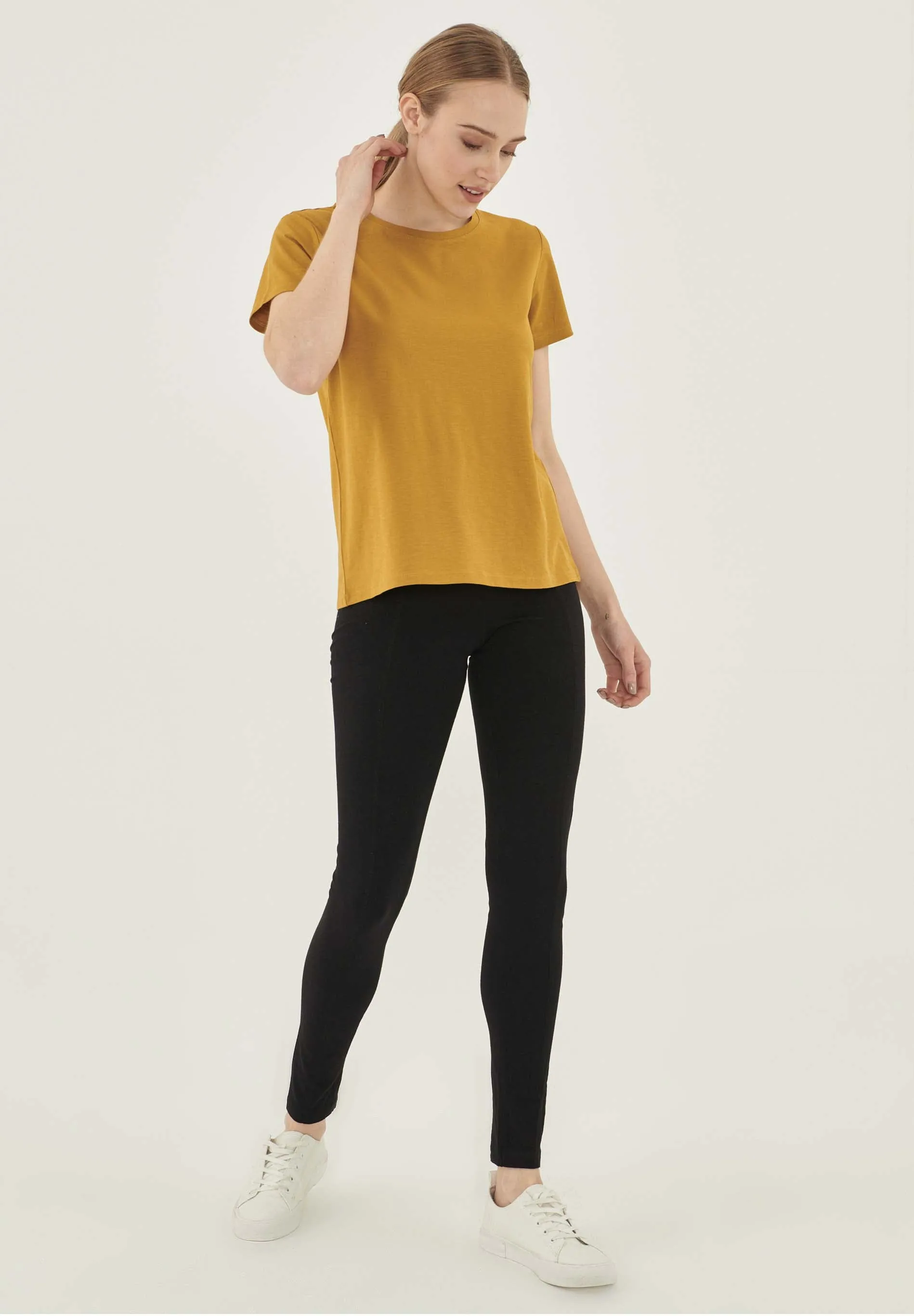 Women's Basic Round Neck T-Shirt Tobacco sold by Ivalo.com product image thumbnail 3