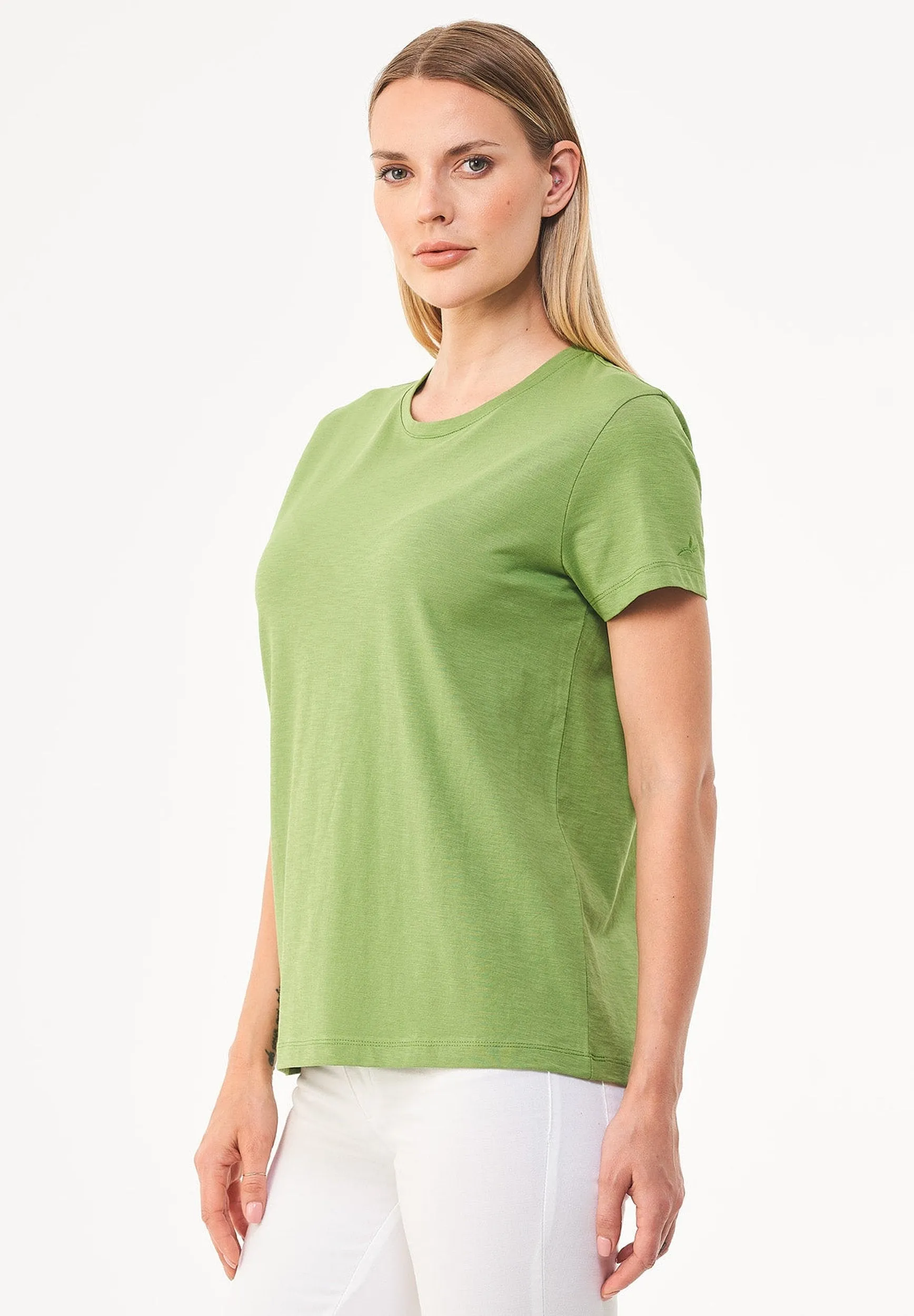 Women's Basic Round Neck T-Shirt Grass Green sold by Ivalo.com product image thumbnail 4