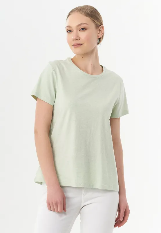 Women's Basic Round Neck T-Shirt Sage Green sold by Ivalo.com