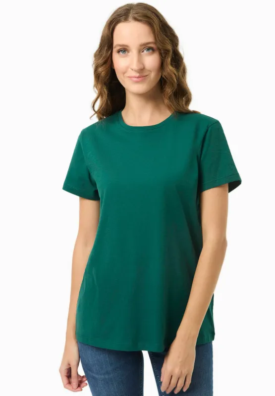 Women's Basic Round Neck T-Shirt Deep Emerald sold by Ivalo.com