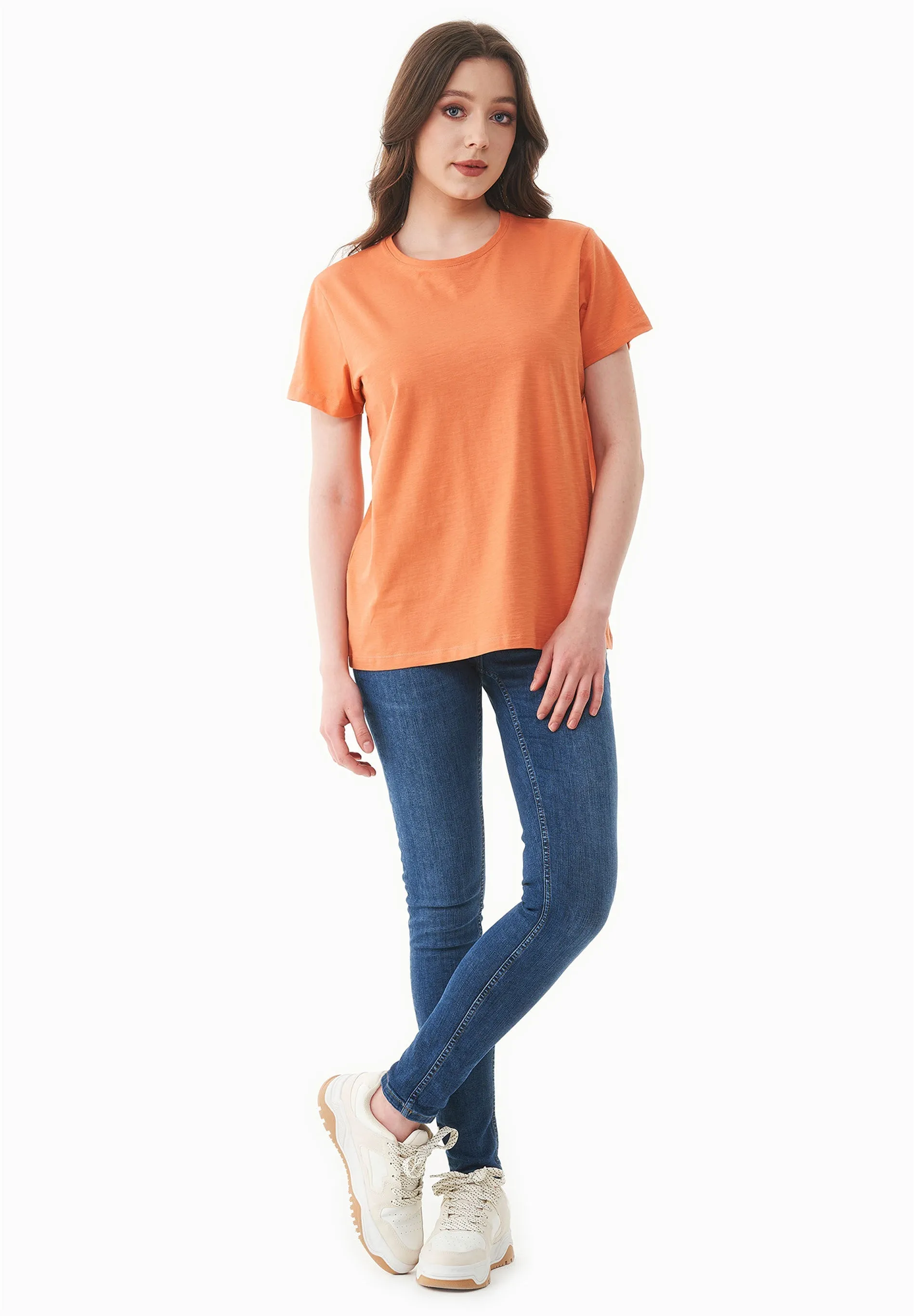 Women's Basic Round Neck T-Shirt Dusty Orange sold by Ivalo.com product image thumbnail 3