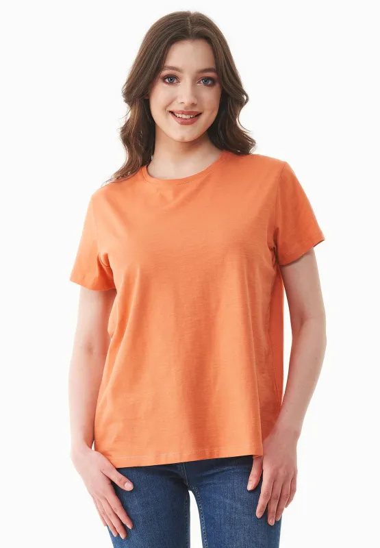 Women's Basic Round Neck T-Shirt Dusty Orange sold by Ivalo.com