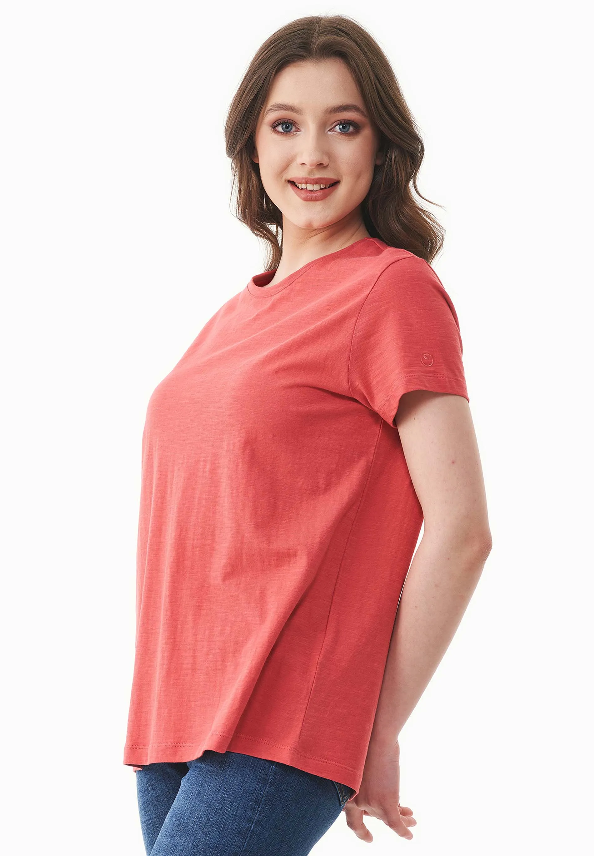 Women's Basic Round Neck T-Shirt Radiant Red sold by Ivalo.com product image thumbnail 3