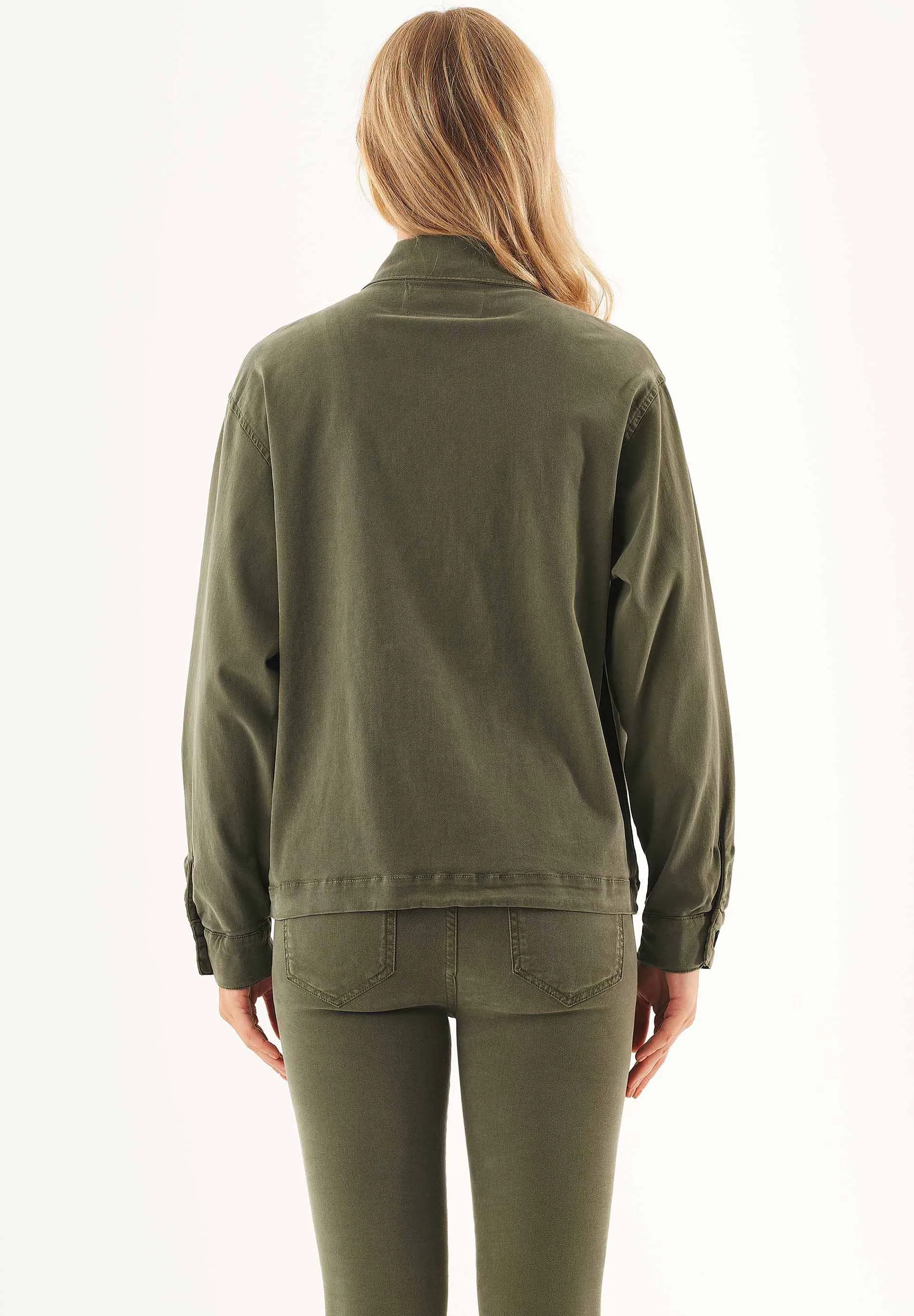 Women's Oversized Shirt Jacket Military Olive sold by Ivalo.com product image thumbnail 2