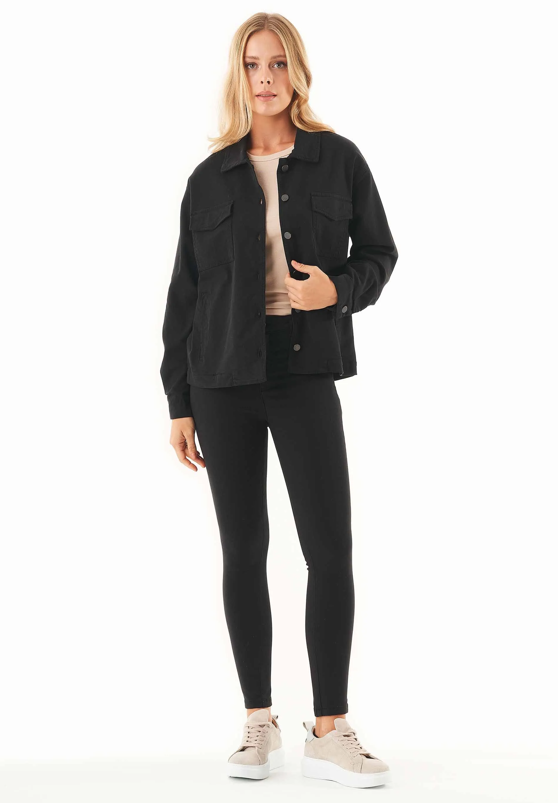 Women's Oversized Shirt Jacket Black sold by Ivalo.com product image thumbnail 3