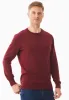 Men's Round Neck Organic Cotton Sweater Syrah Red sold by Ivalo.com