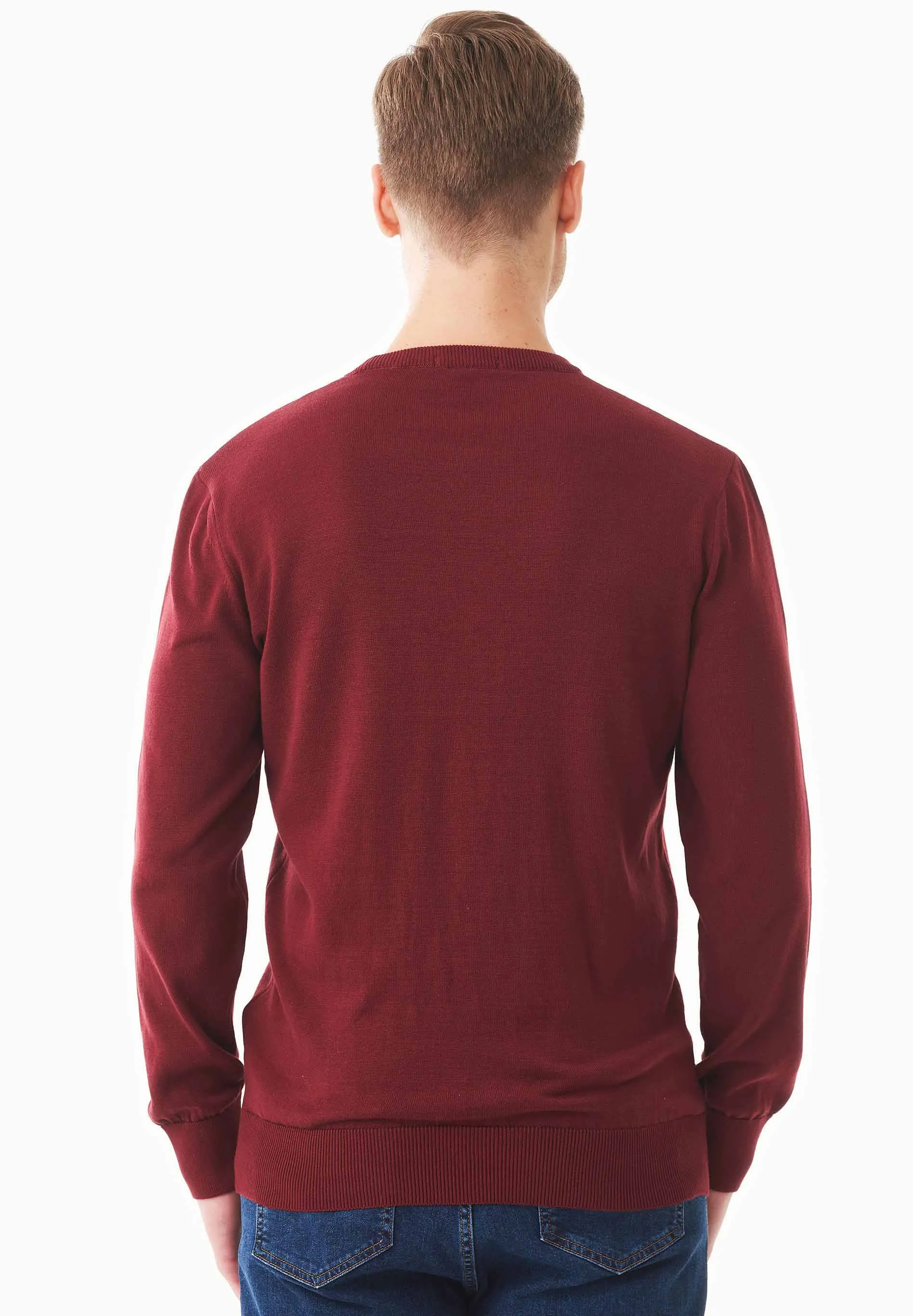 Men's Round Neck Organic Cotton Sweater Syrah Red sold by Ivalo.com product image thumbnail 2