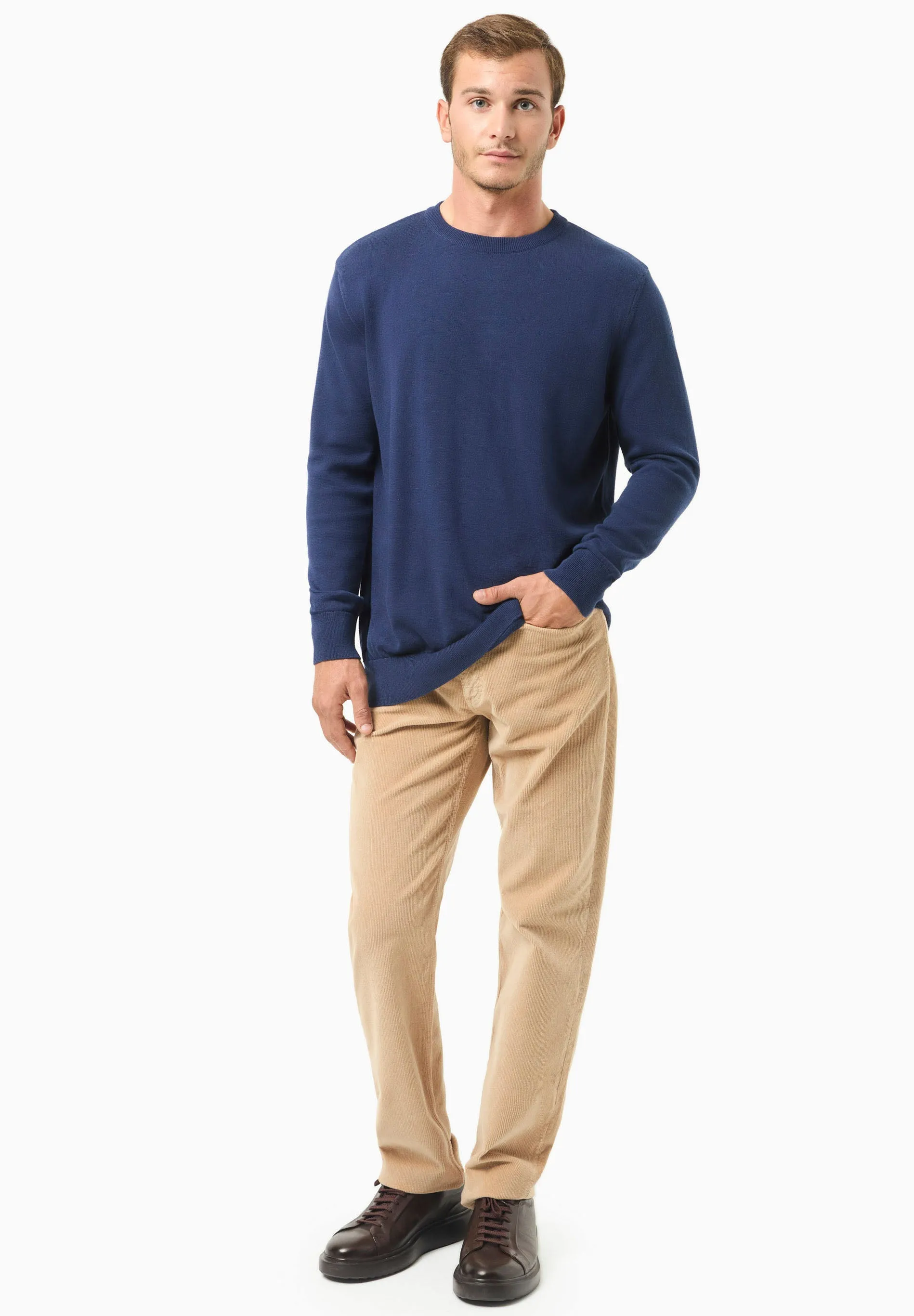 Men's Round Neck Organic Cotton Sweater Navy sold by Ivalo.com product image thumbnail 3