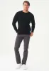 Men's Round Neck Organic Cotton Sweater Black sold by Ivalo.com