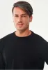 Men's Round Neck Organic Cotton Sweater Black sold by Ivalo.com