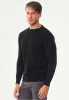 Men's Round Neck Organic Cotton Sweater Black sold by Ivalo.com