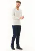 Men's V-Neck Organic Cotton Sweater Off White sold by Ivalo.com