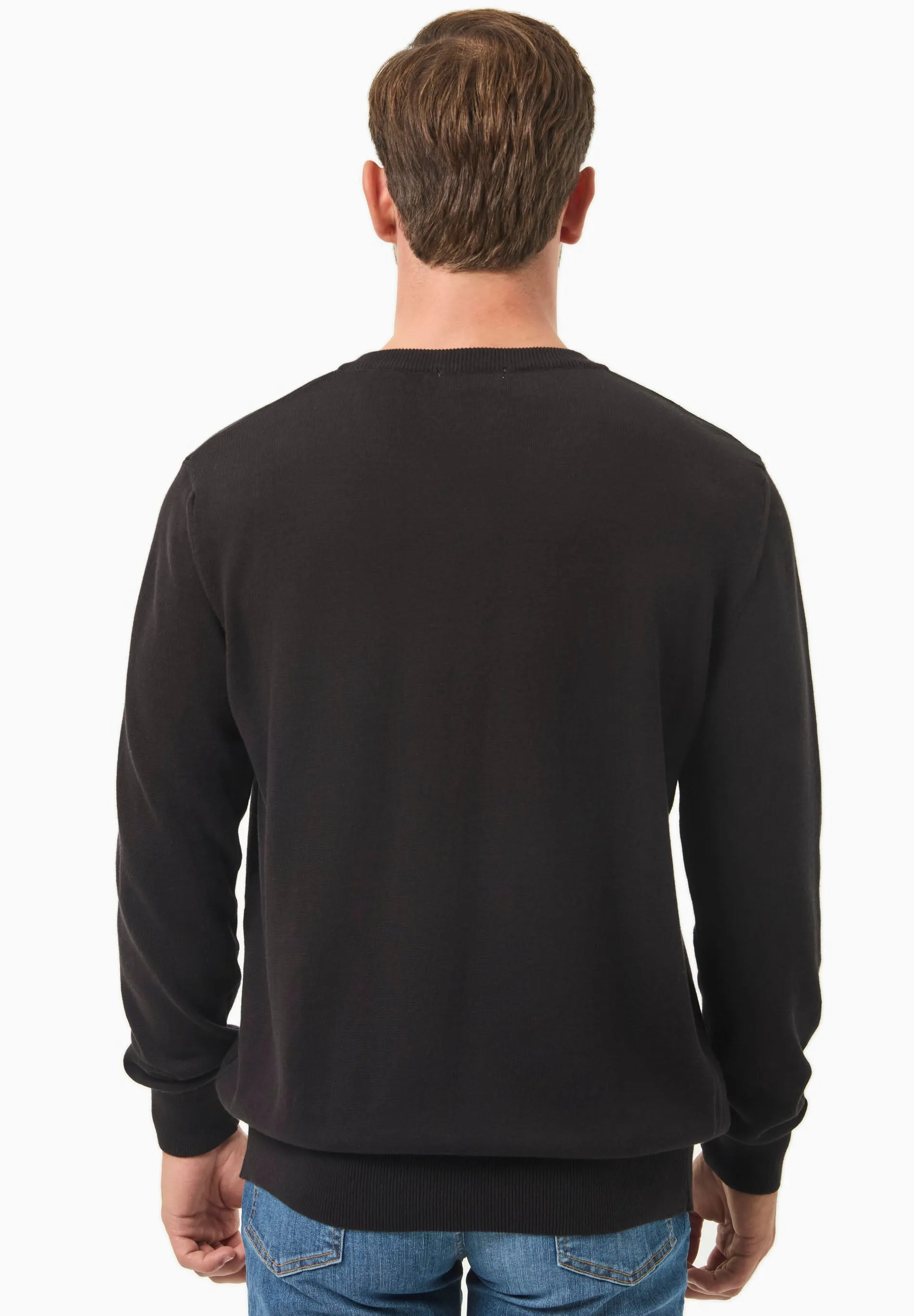 Men's V-Neck Organic Cotton Sweater Black sold by Ivalo.com product image thumbnail 2