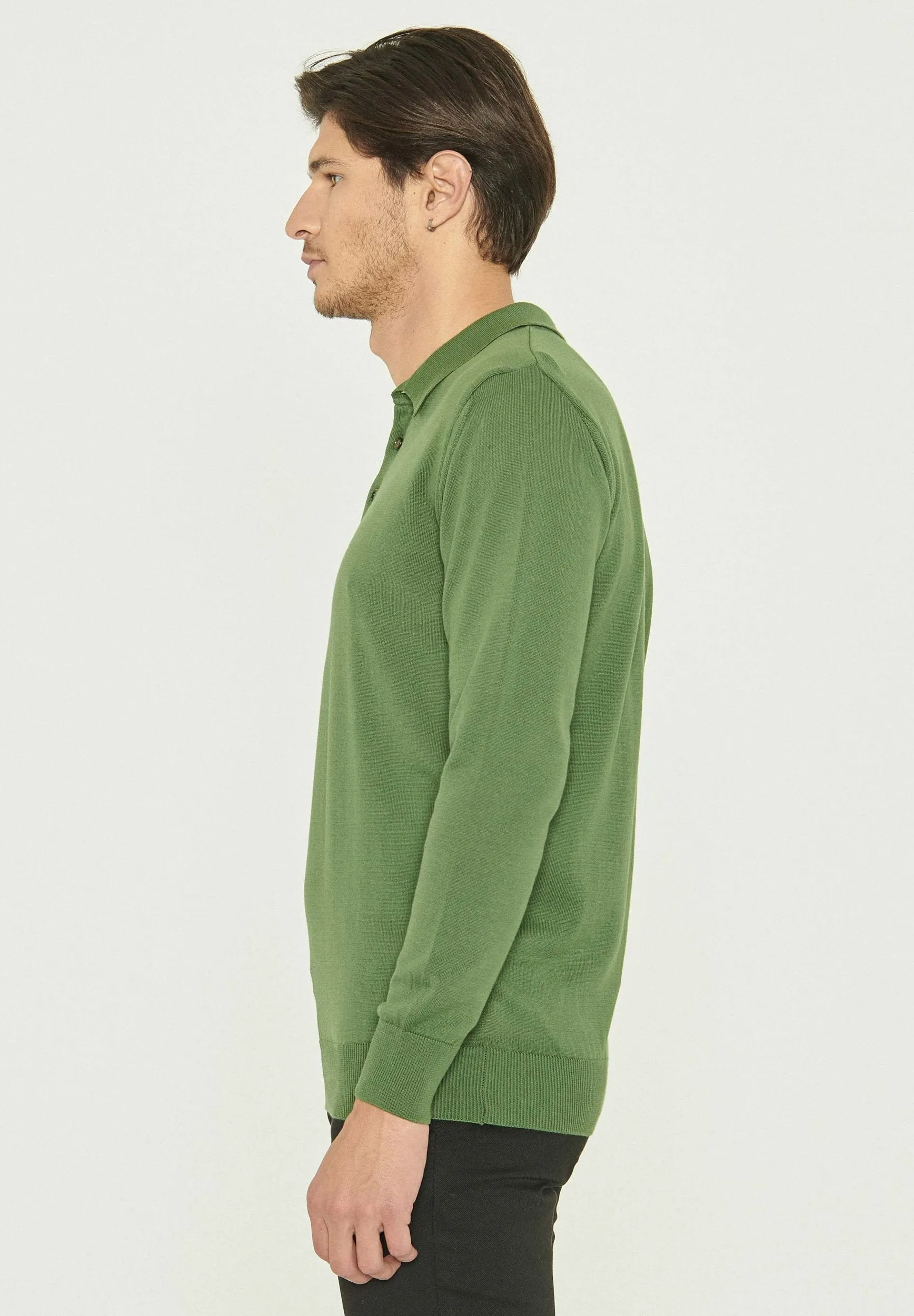 Men's Polo Collar Knit Sweater Green sold by Ivalo.com product image thumbnail 4