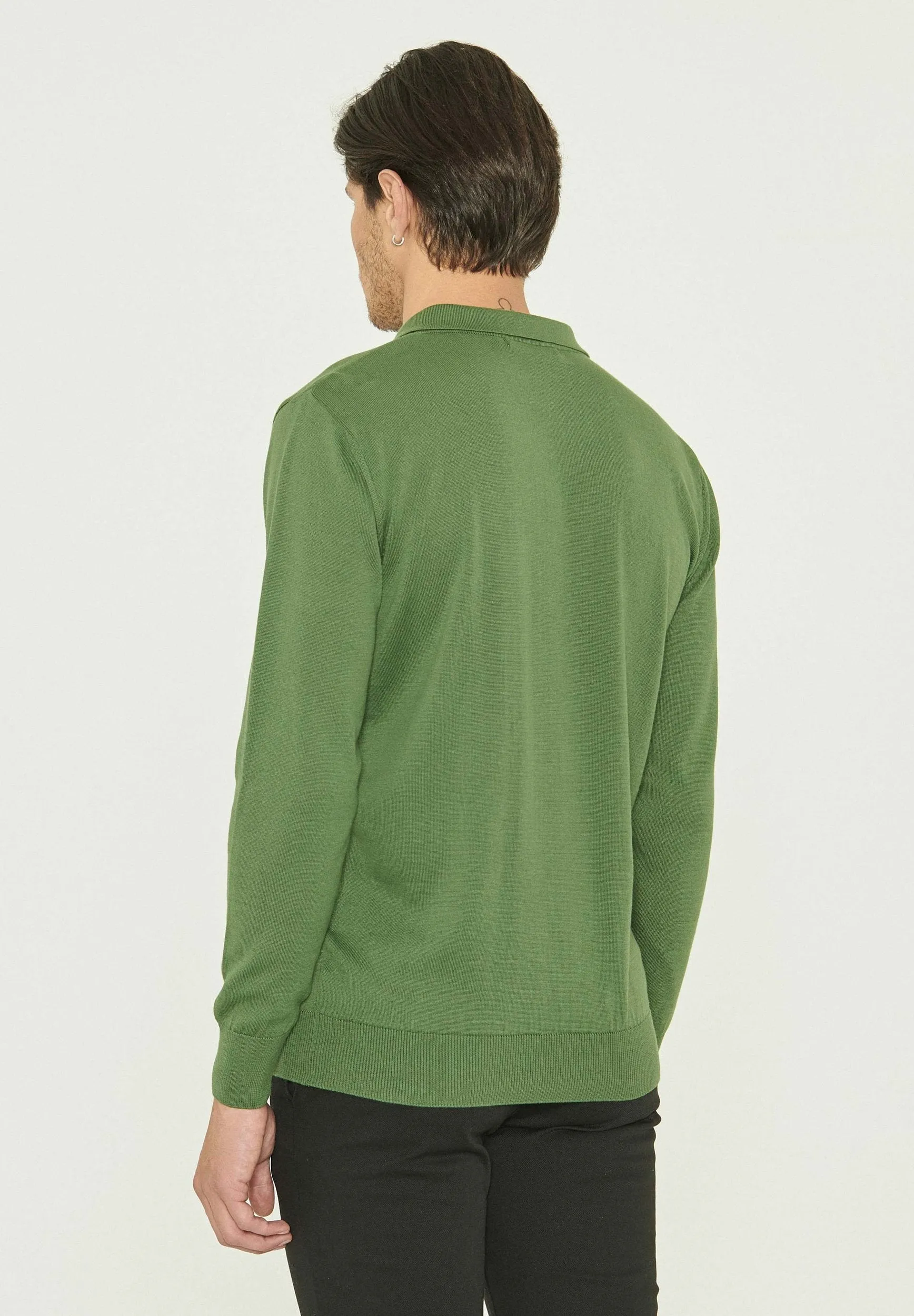 Men's Polo Collar Knit Sweater Green sold by Ivalo.com product image thumbnail 2