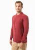 Men's Textured Knit Polo Collar Sweater Merlot sold by Ivalo.com
