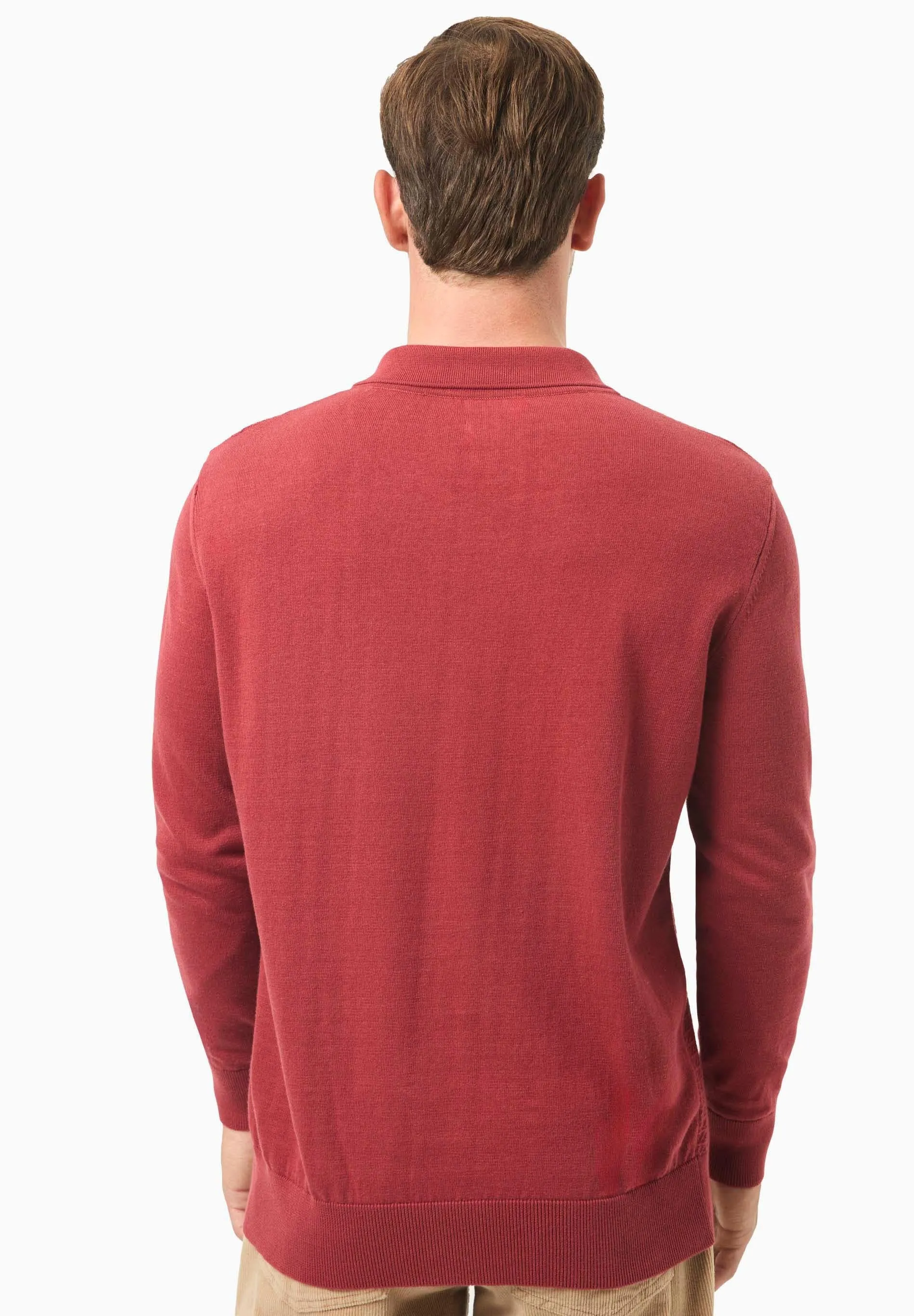 Men's Textured Knit Polo Collar Sweater Merlot sold by Ivalo.com product image thumbnail 2