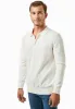Men's Textured Knit Polo Collar Sweater Off White sold by Ivalo.com