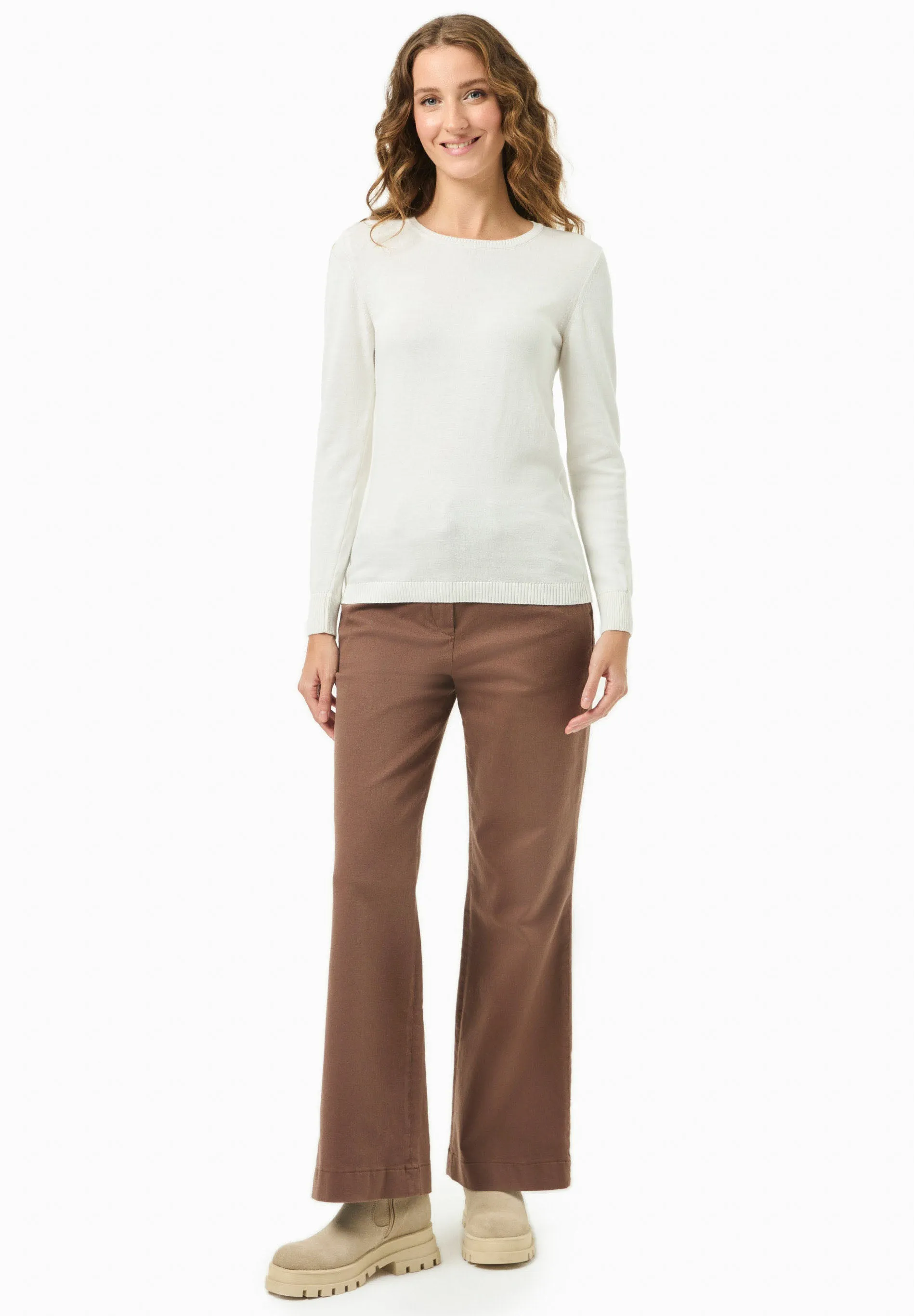 Women's Round Neck Organic Cotton Knit Off White sold by Ivalo.com product image thumbnail 3