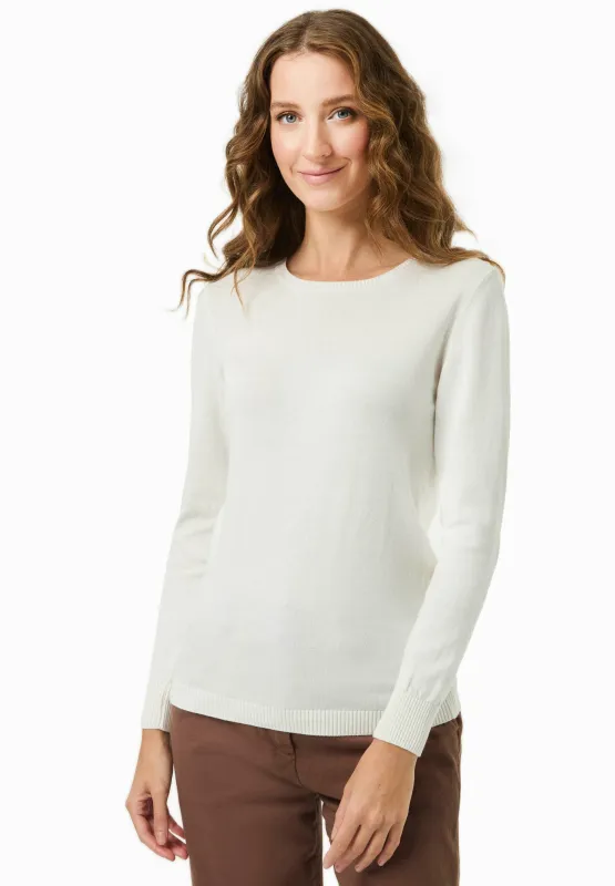 Women's Round Neck Organic Cotton Knit Off White sold by Ivalo.com