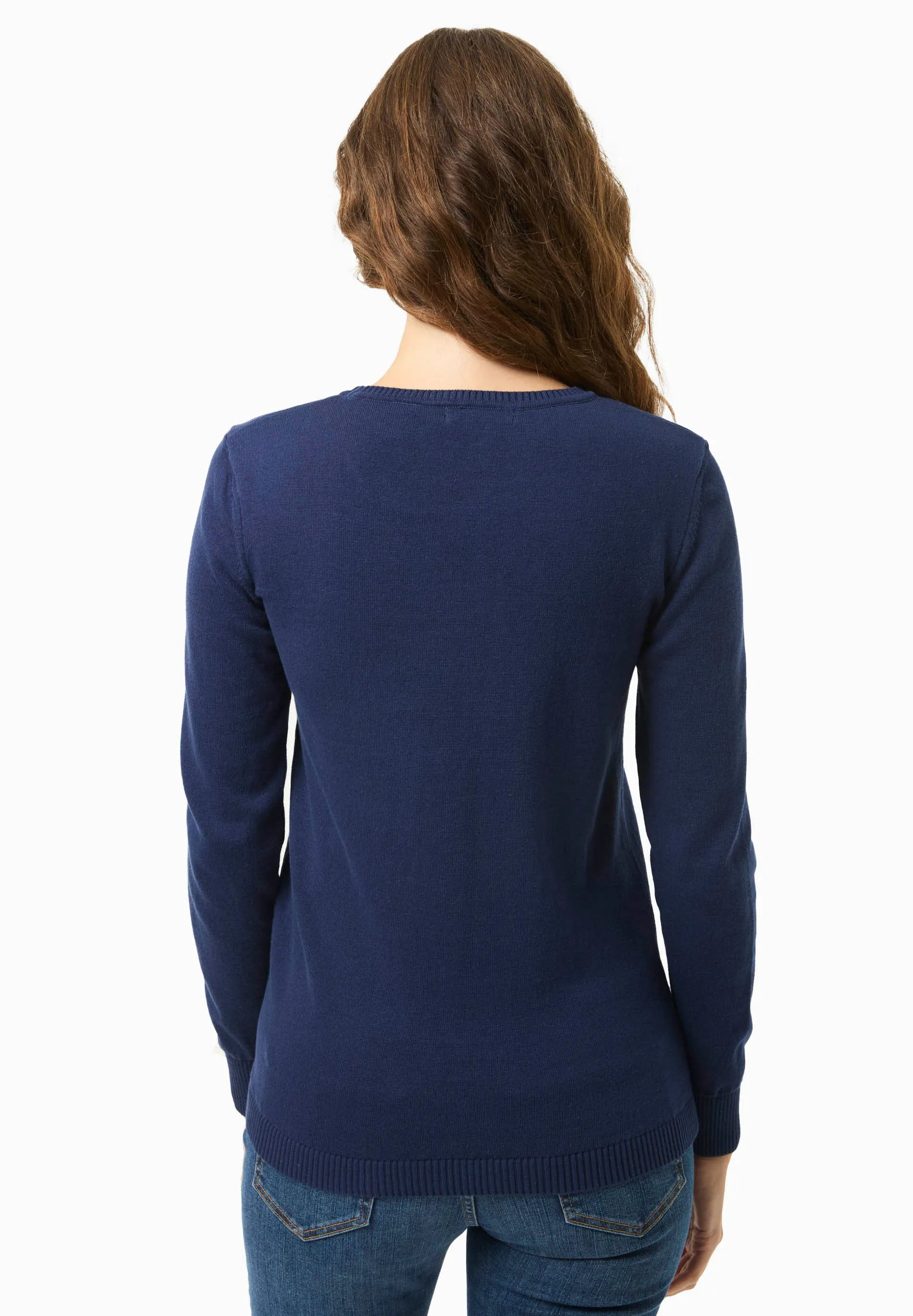 Women's Round Neck Organic Cotton Knit Navy sold by Ivalo.com product image thumbnail 2