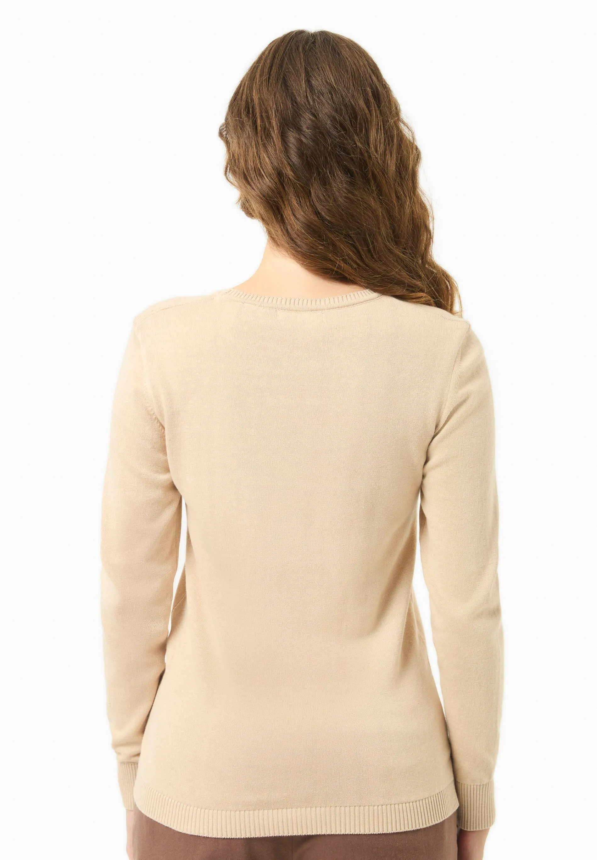 Women's Round Neck Organic Cotton Knit Beige sold by Ivalo.com product image thumbnail 2