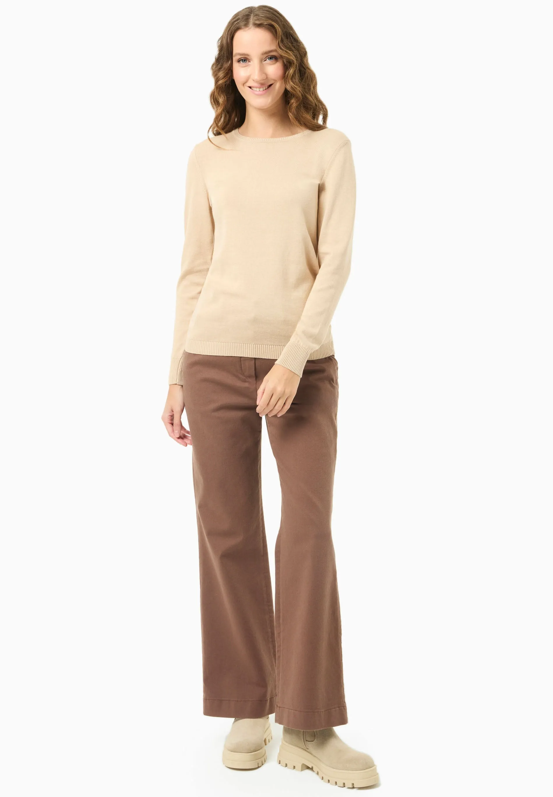 Women's Round Neck Organic Cotton Knit Beige sold by Ivalo.com product image thumbnail 3