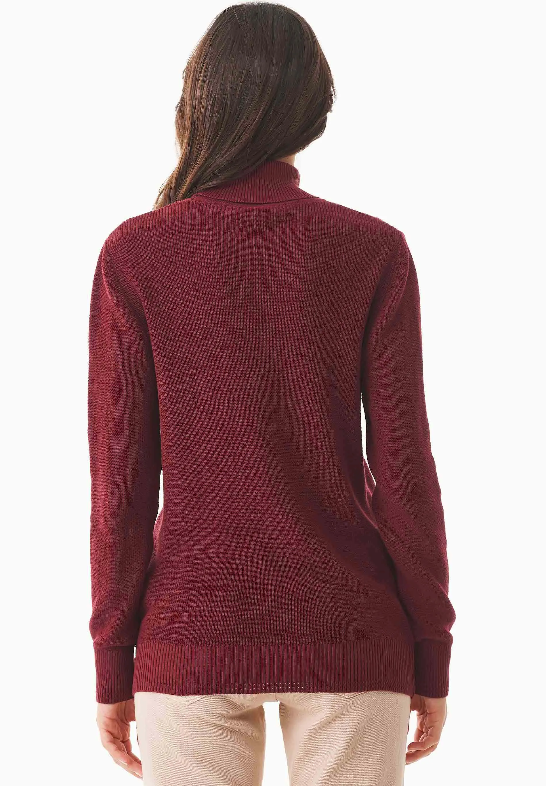 Women's Organic Cotton Turtleneck Knit Syrah Red sold by Ivalo.com product image thumbnail 2