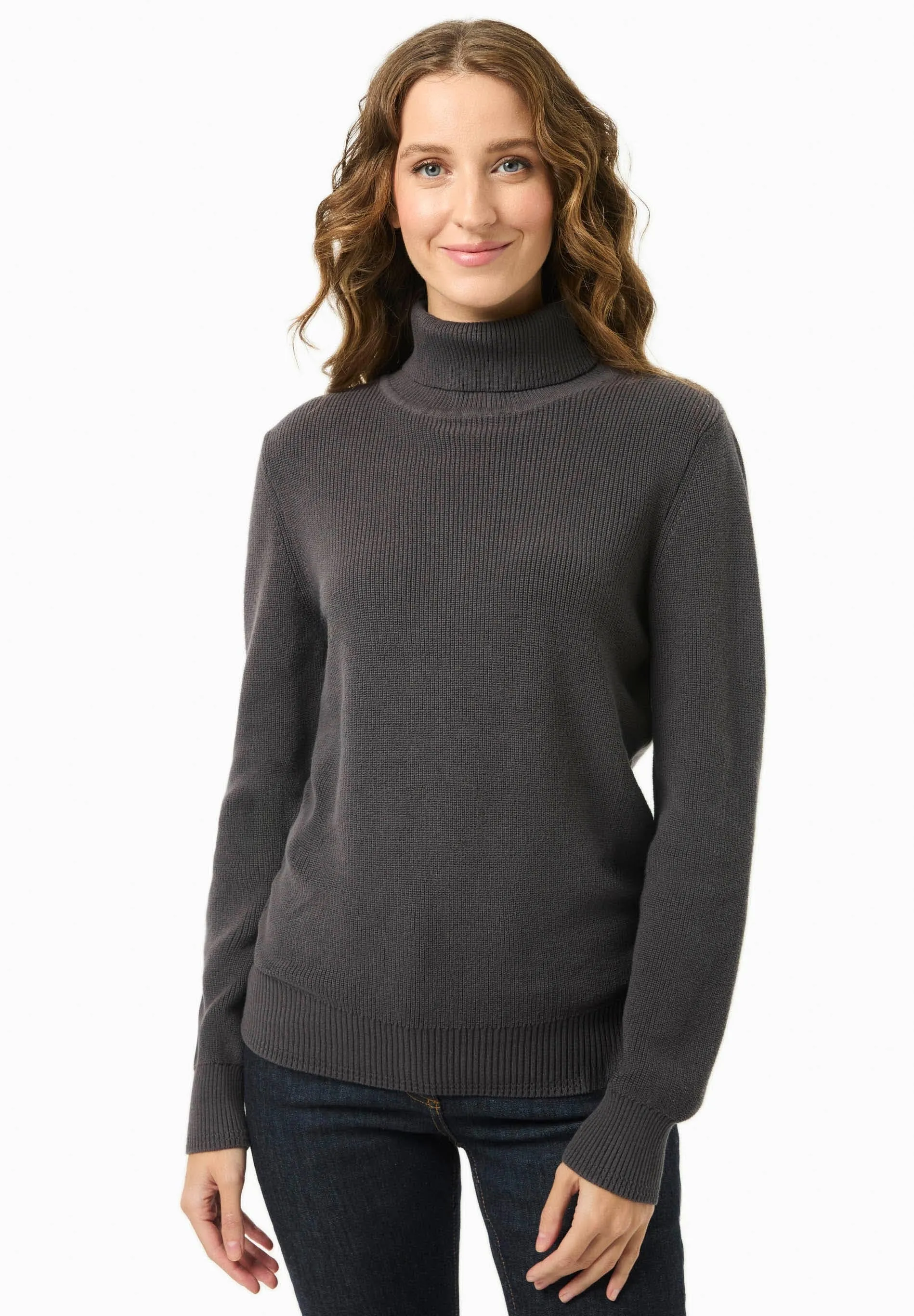 Women's Organic Cotton Turtleneck Knit Asphalt sold by Ivalo.com