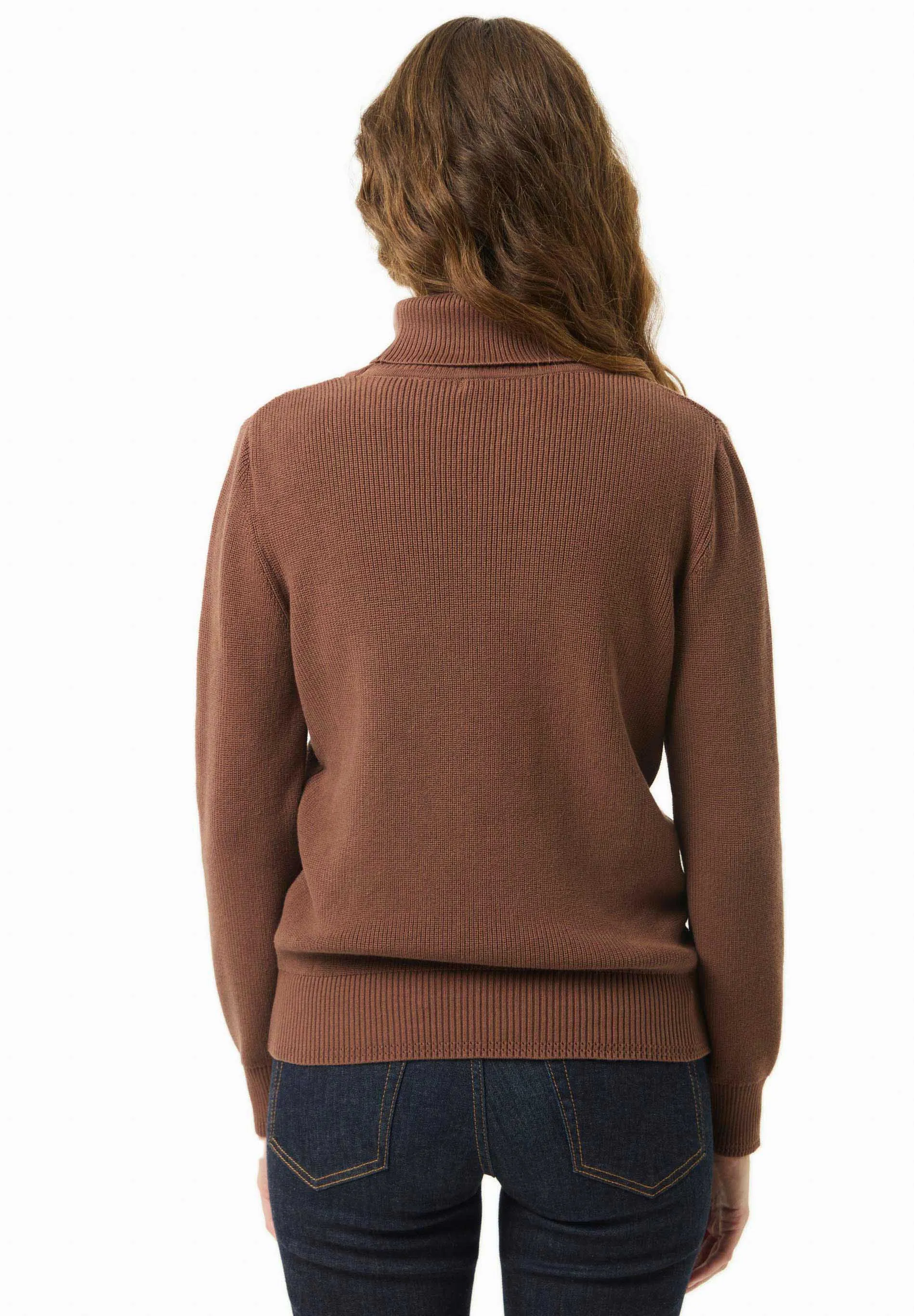 Women's Organic Cotton Turtleneck Knit Cocoa Brown sold by Ivalo.com product image thumbnail 2